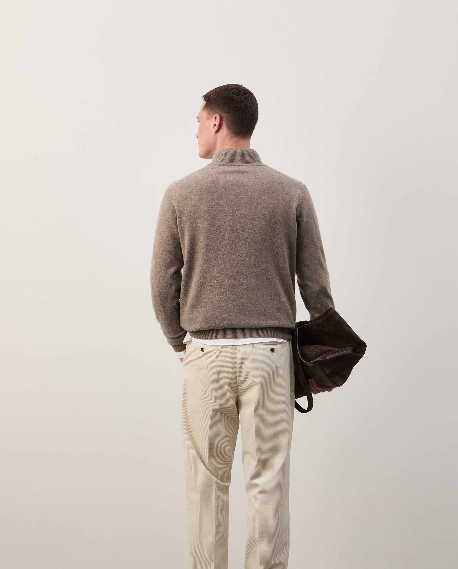 Half-zip woollen jumper