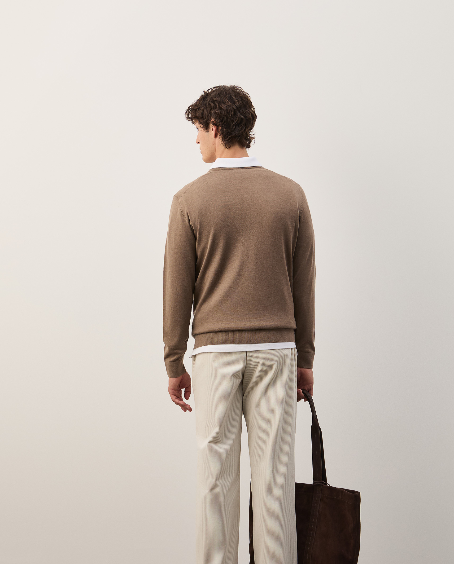 Wool pullover with V-neck