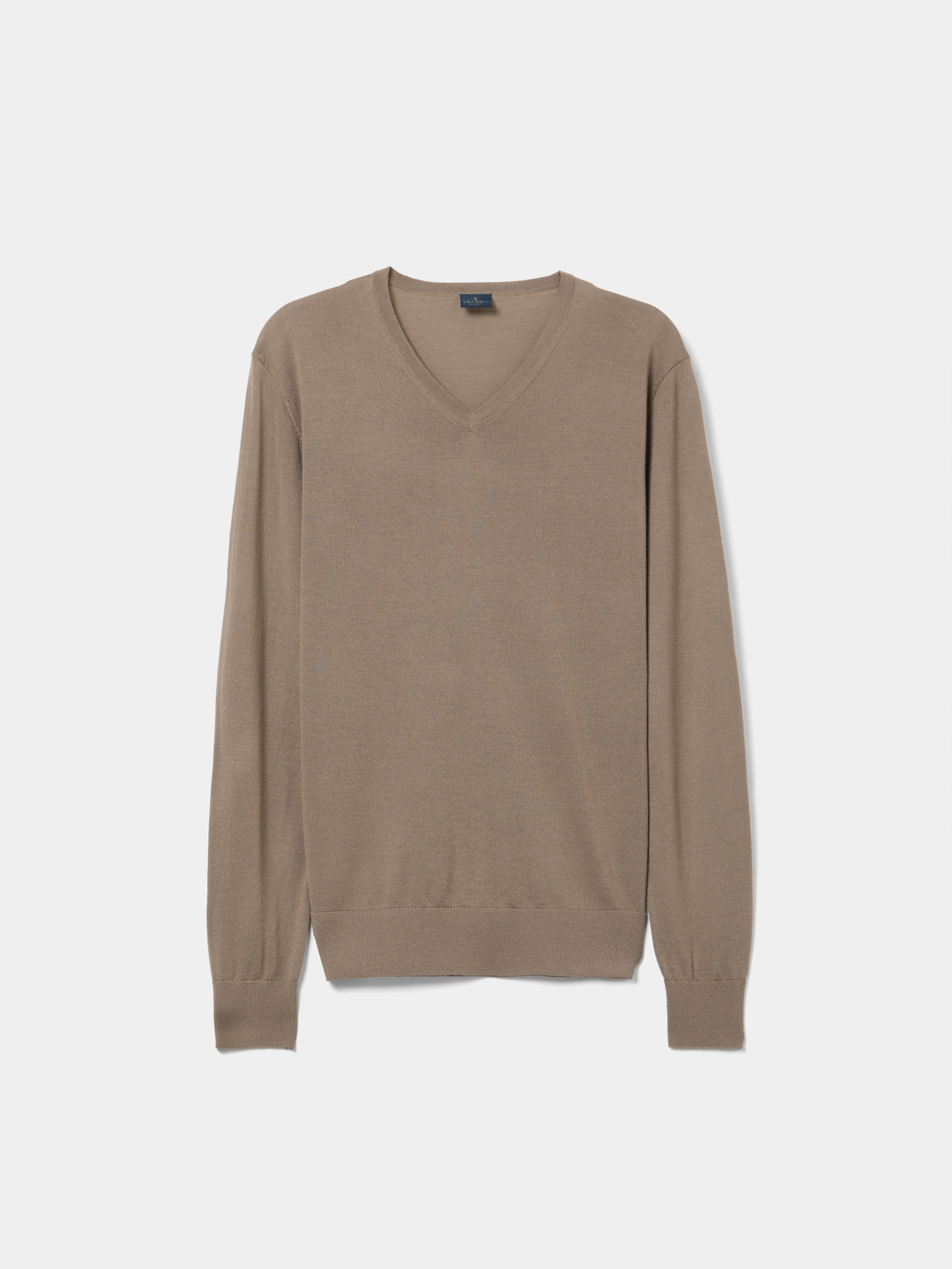 Wool pullover with V-neck