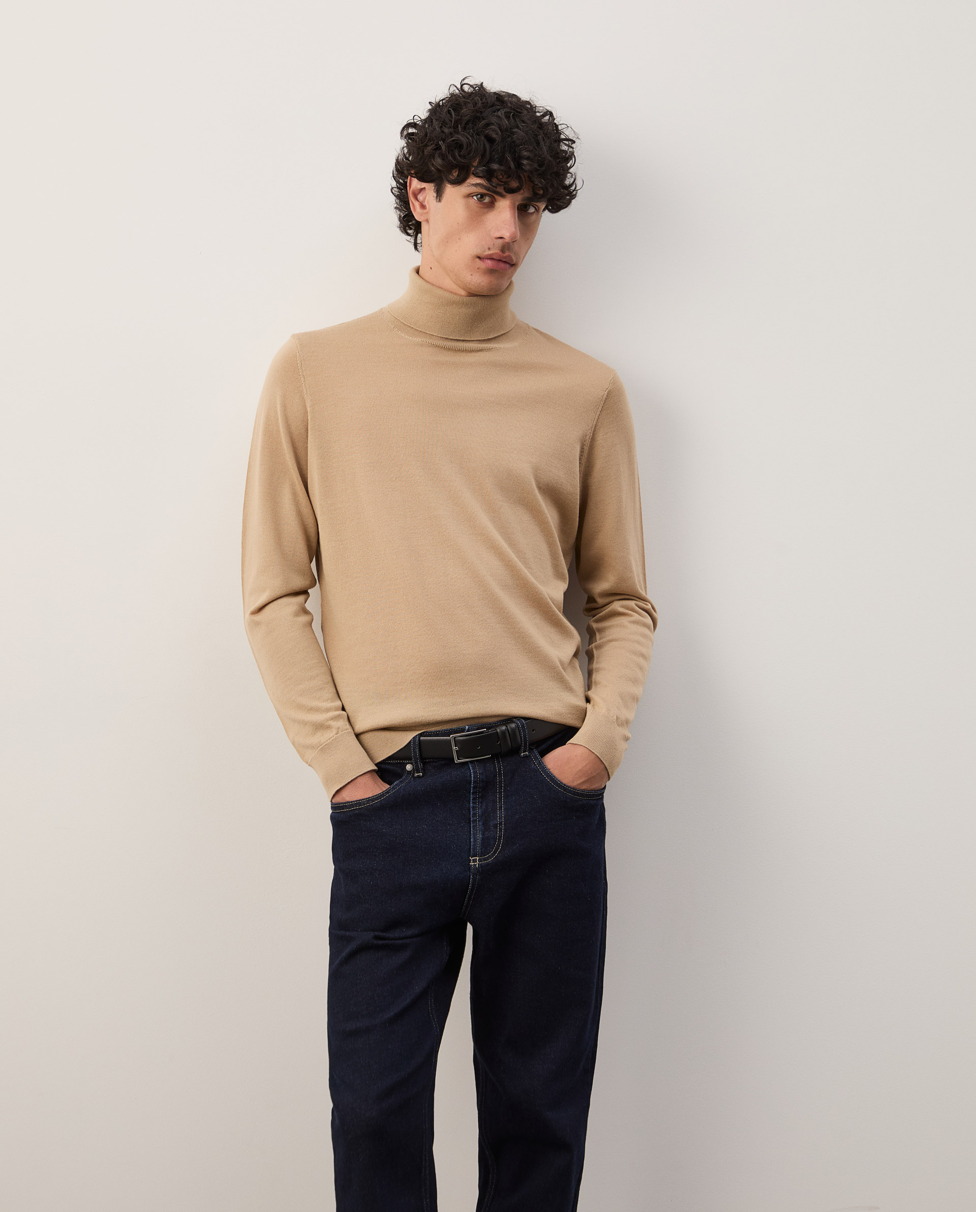 Turtleneck sweater in merino wool