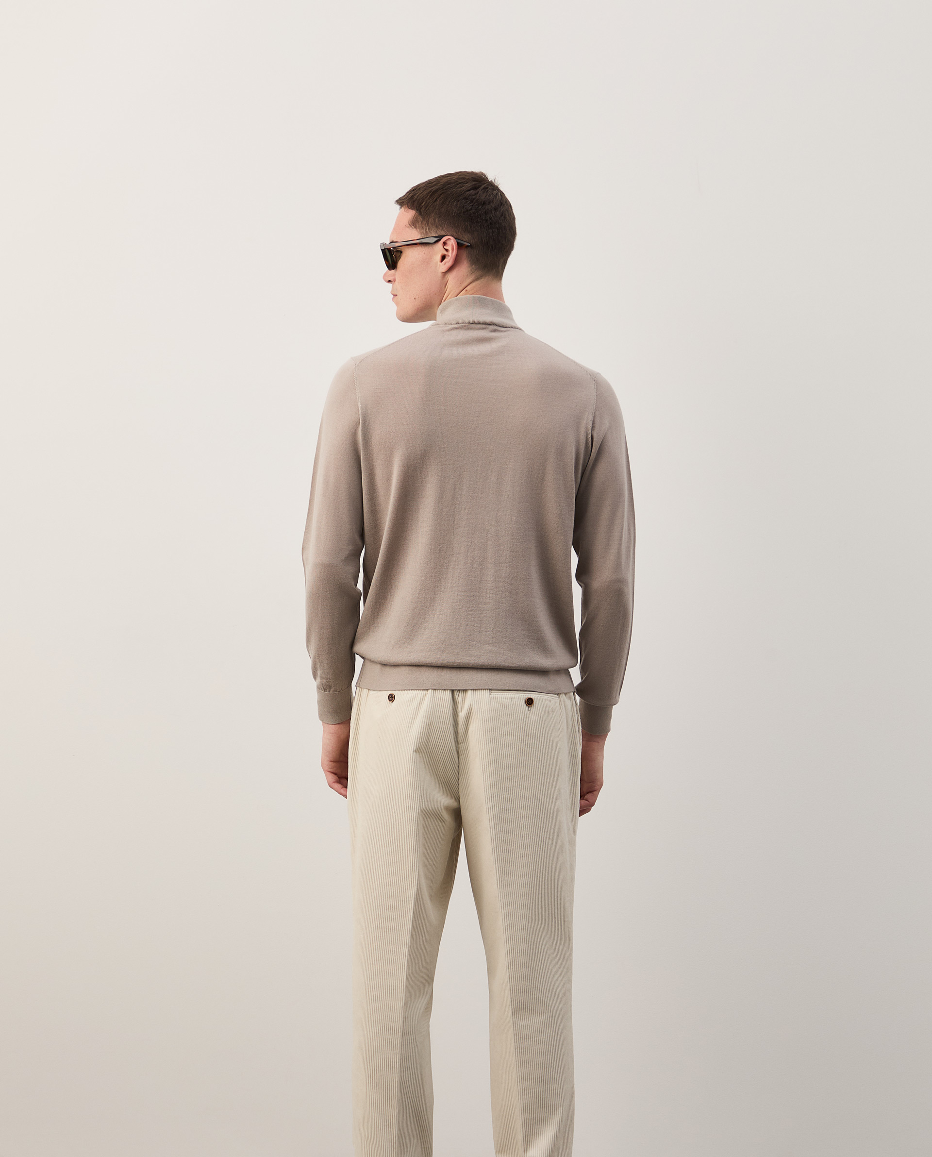 High-neck sweater in wool