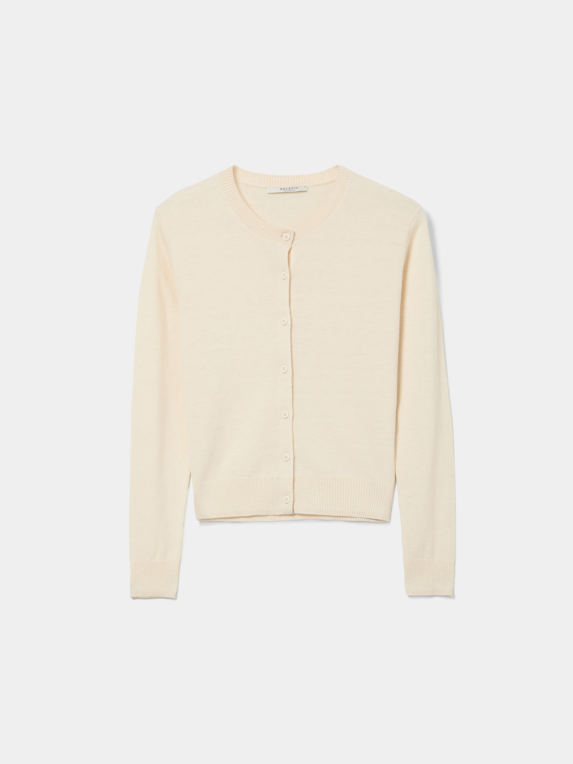 Basic knit cardigan with wool