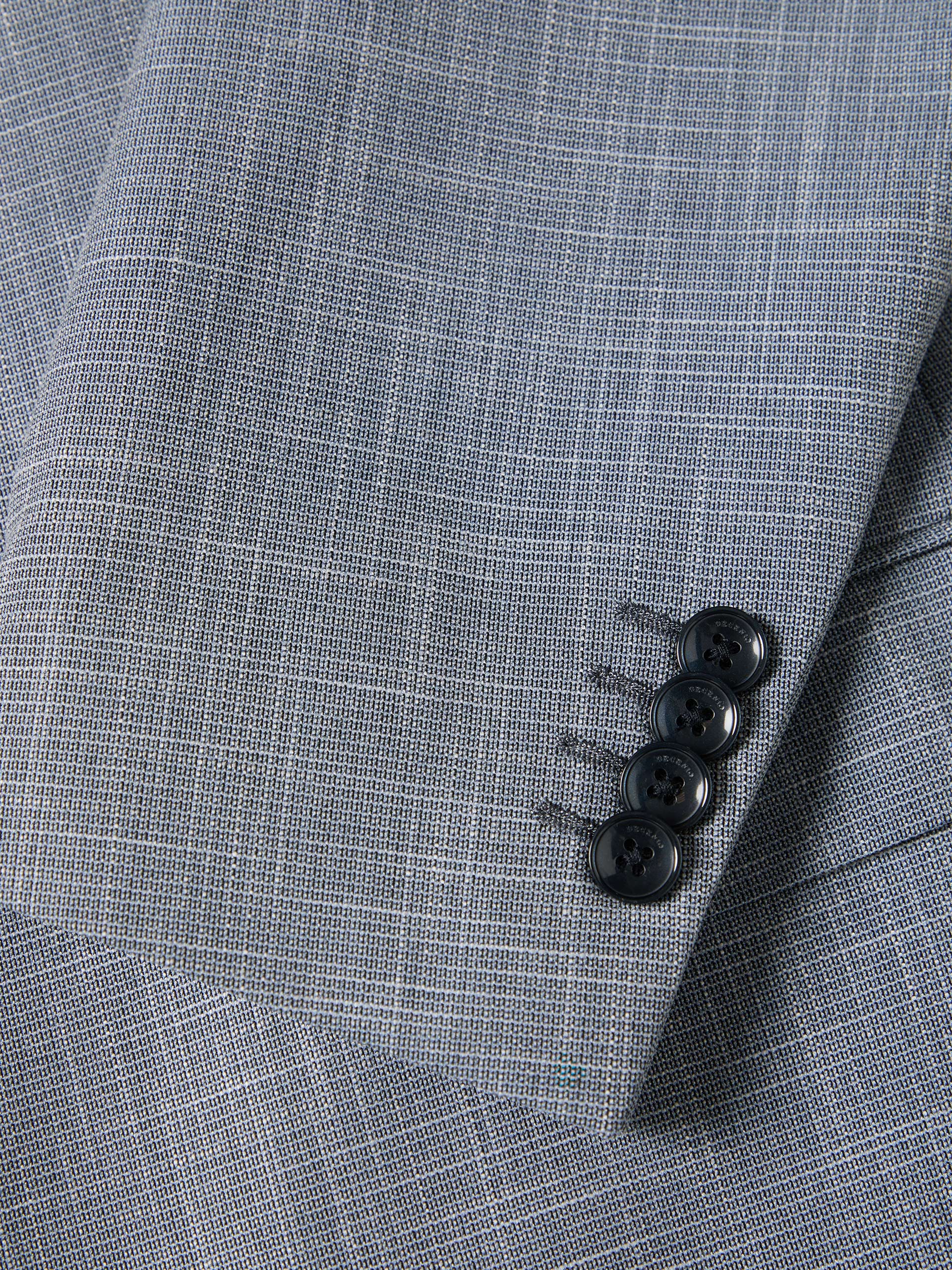 Regular fit blazer with micro-patterned check pattern.