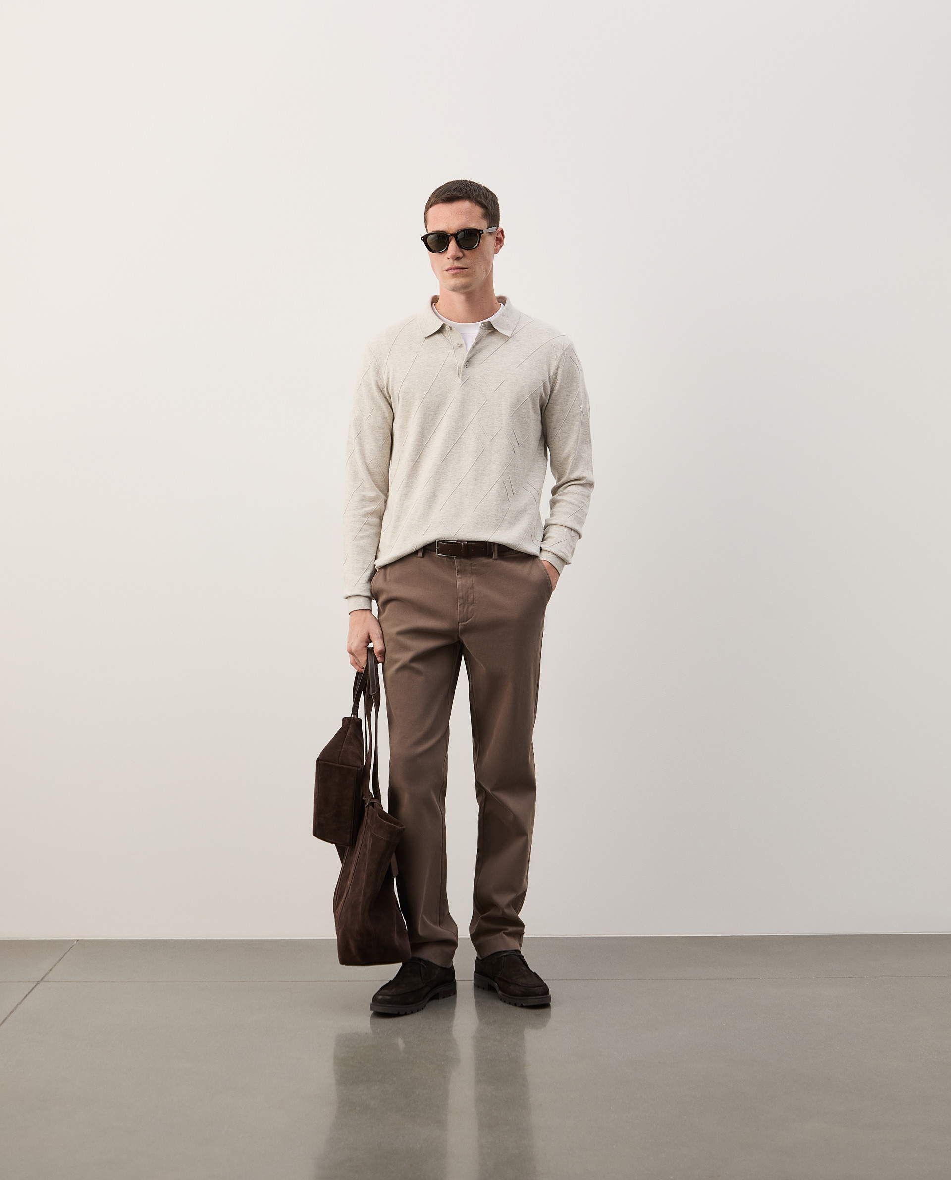 Polo shirt in cotton and cashmere