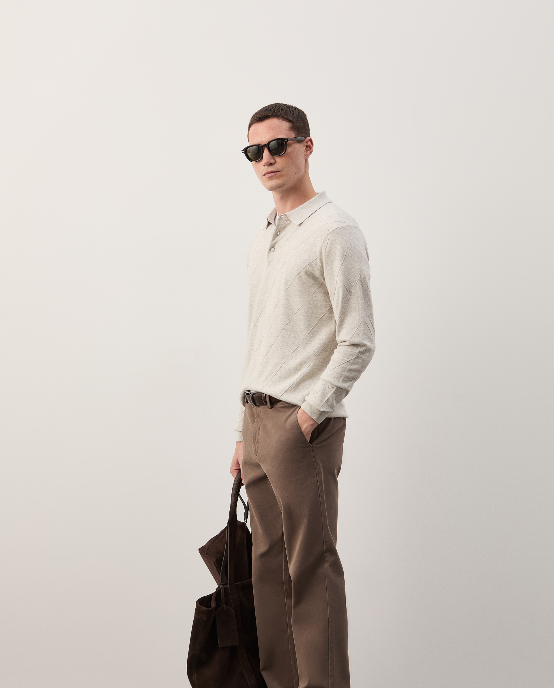 Polo shirt in cotton and cashmere