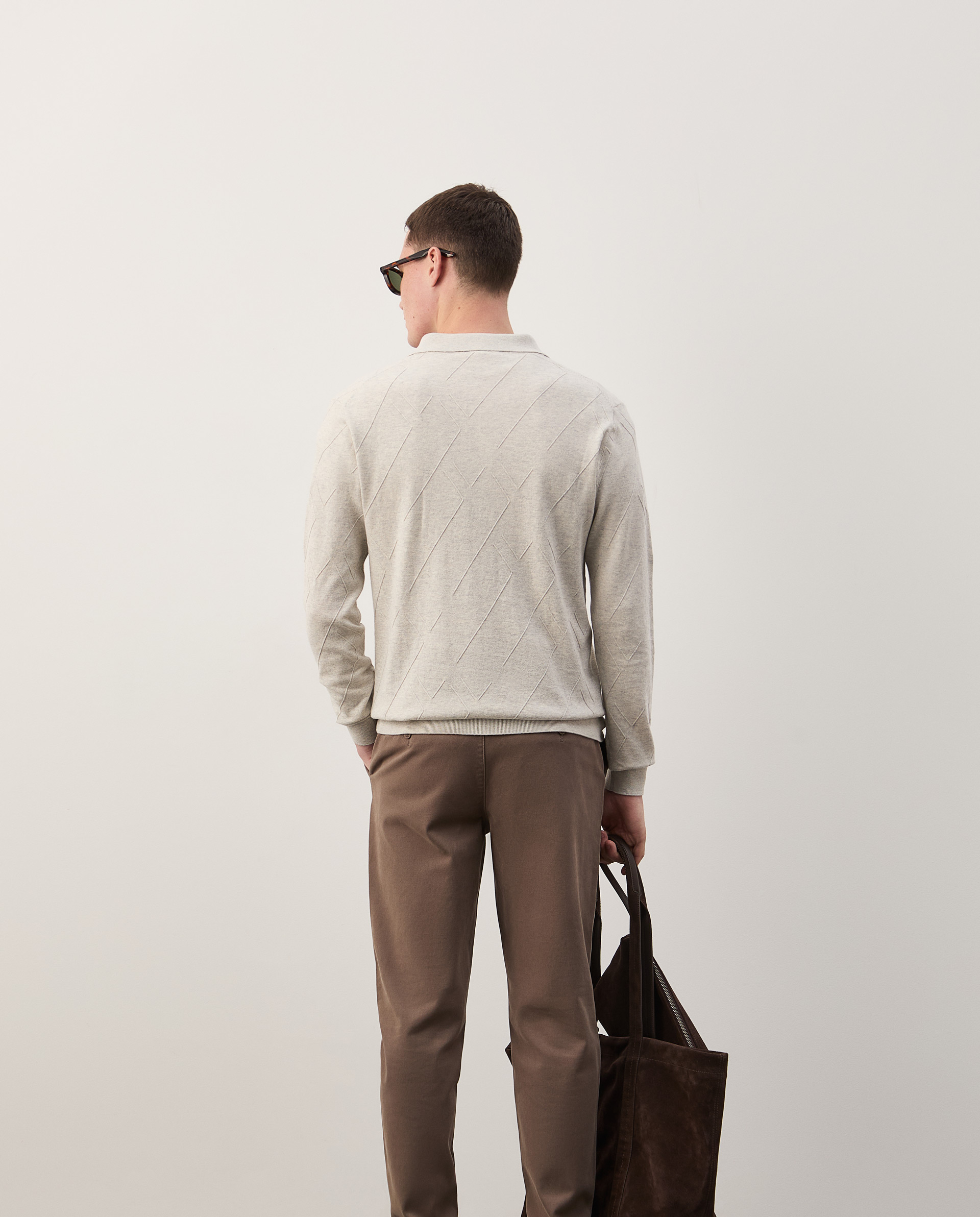 Polo shirt in cotton and cashmere