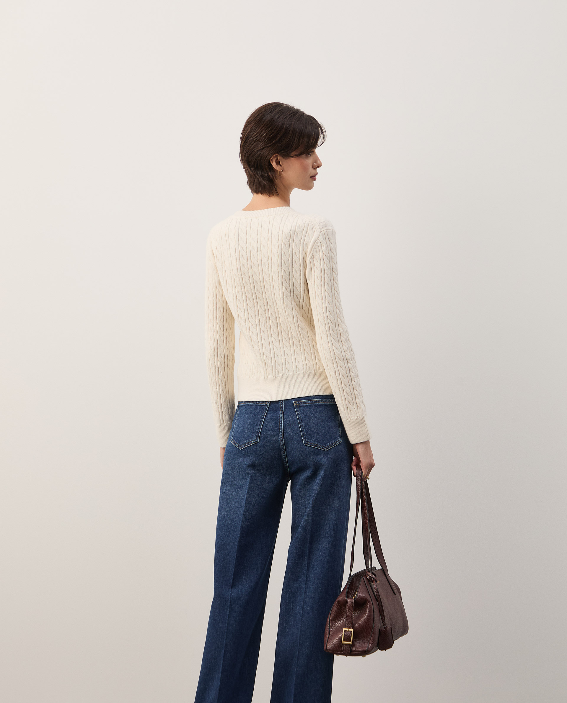 Braided knit sweater