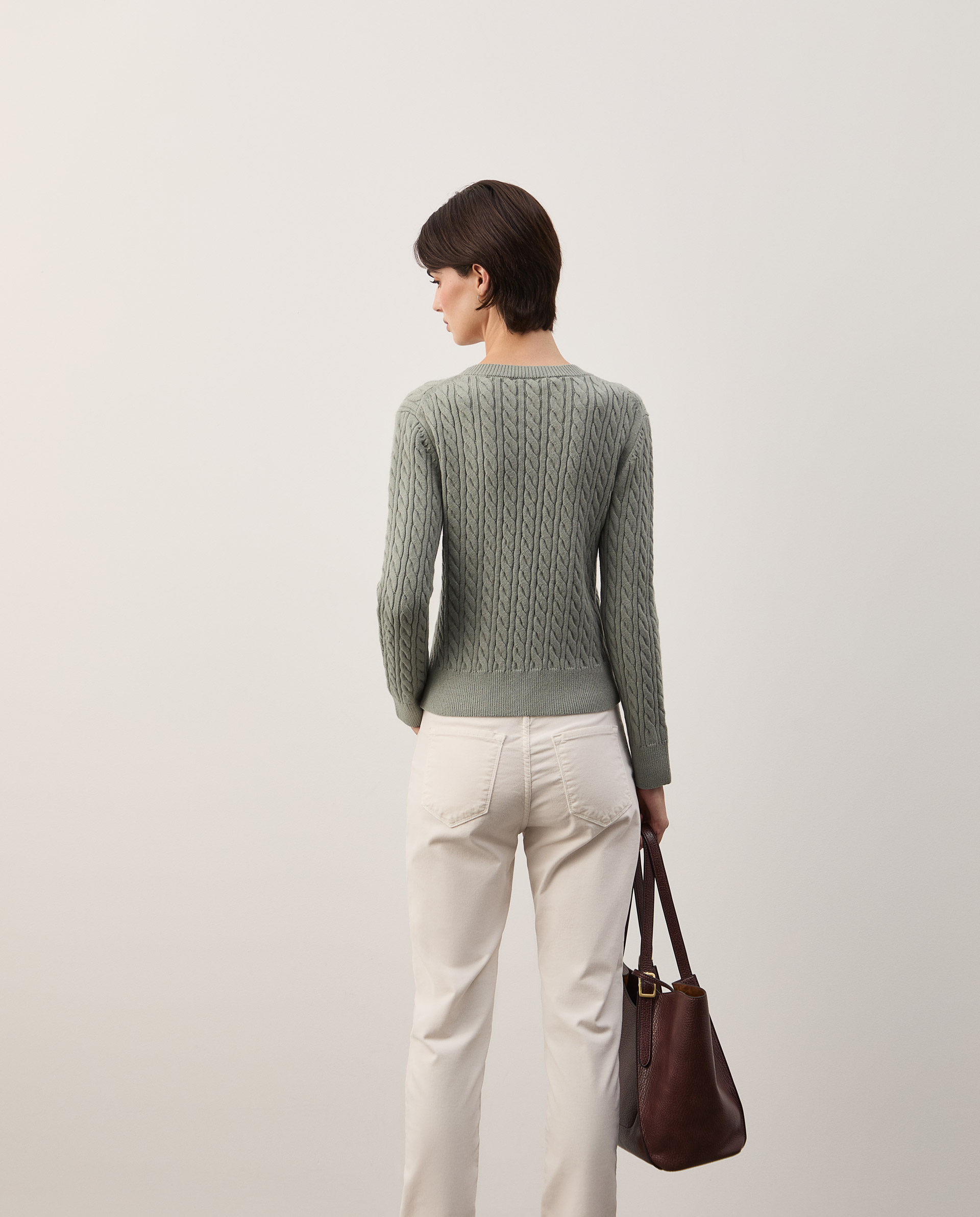 Camisola de malha entrançada