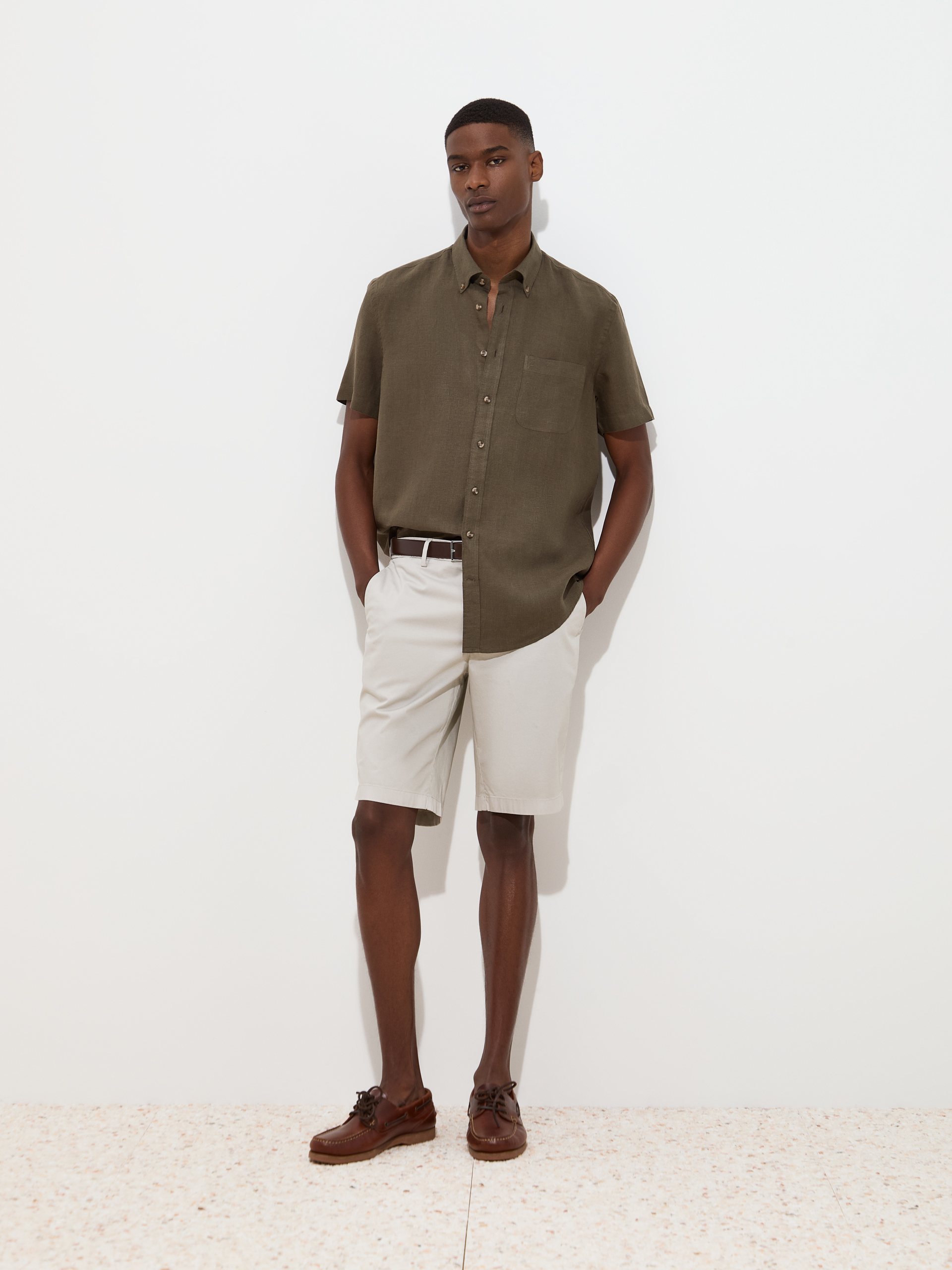 Camisa de lino de manga corta