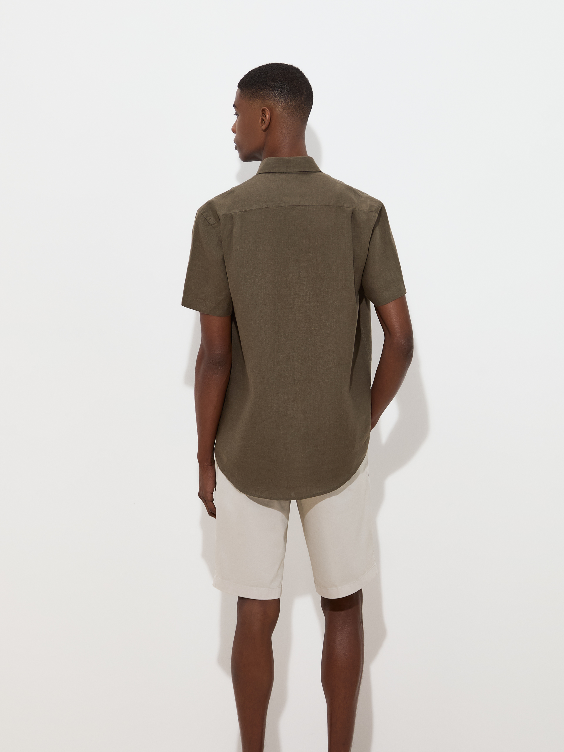 Camisa de lino de manga corta