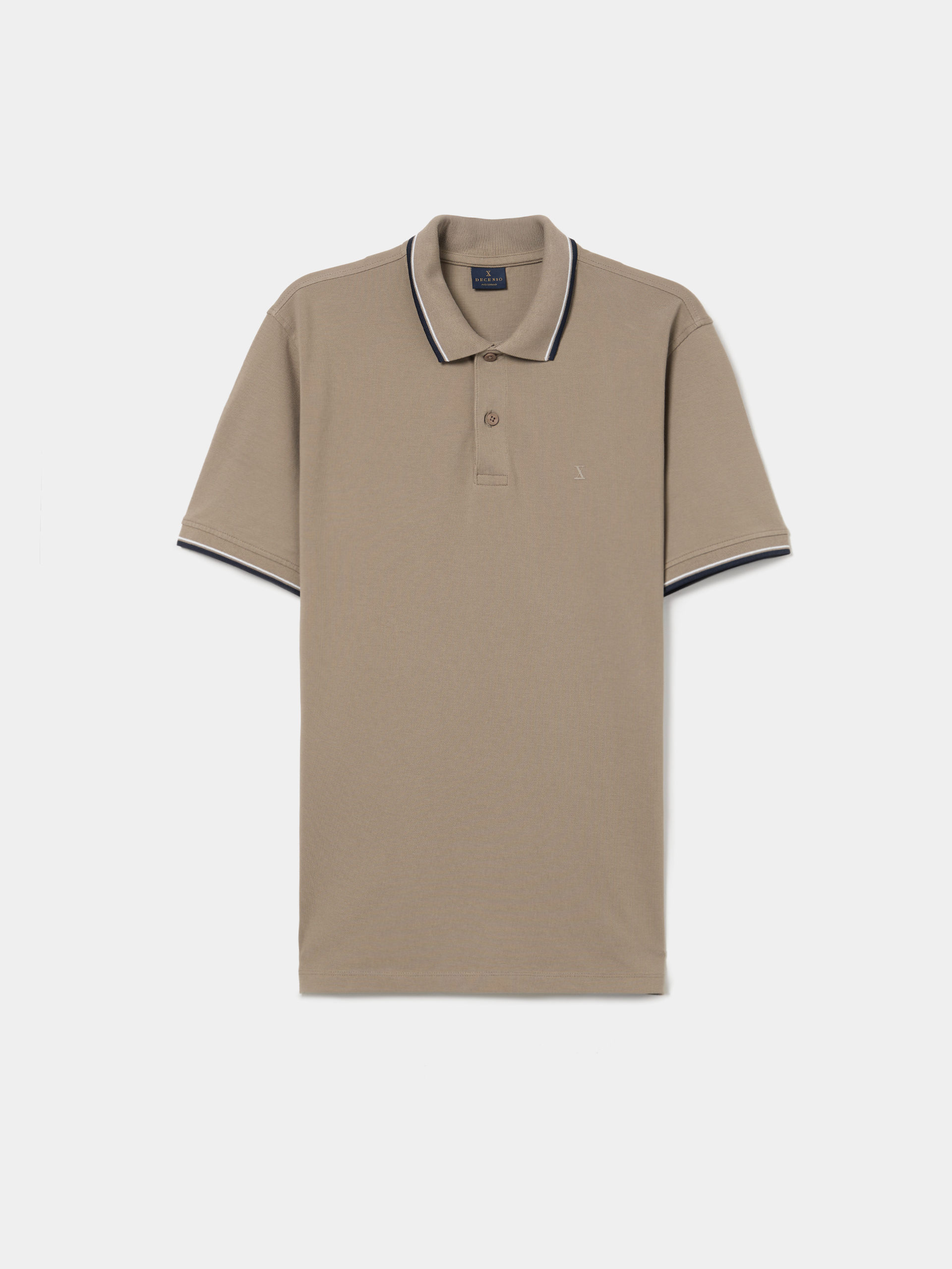 Cotton piqué polo shirt with stripes