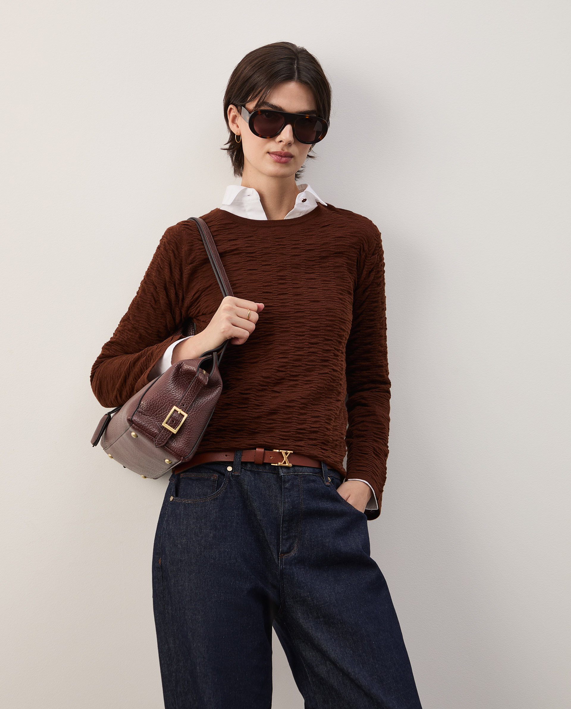 Textured knit sweater