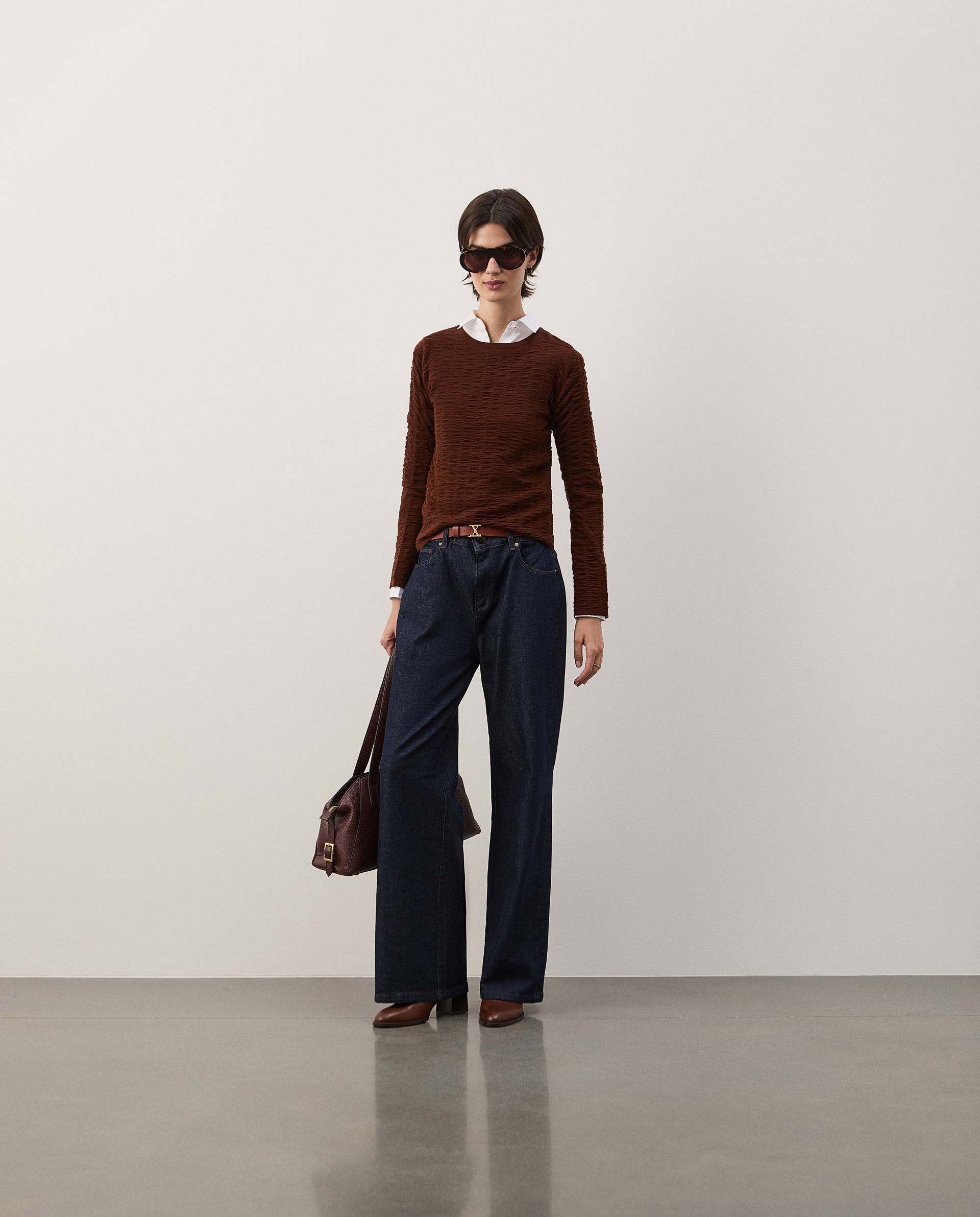 Textured knit sweater