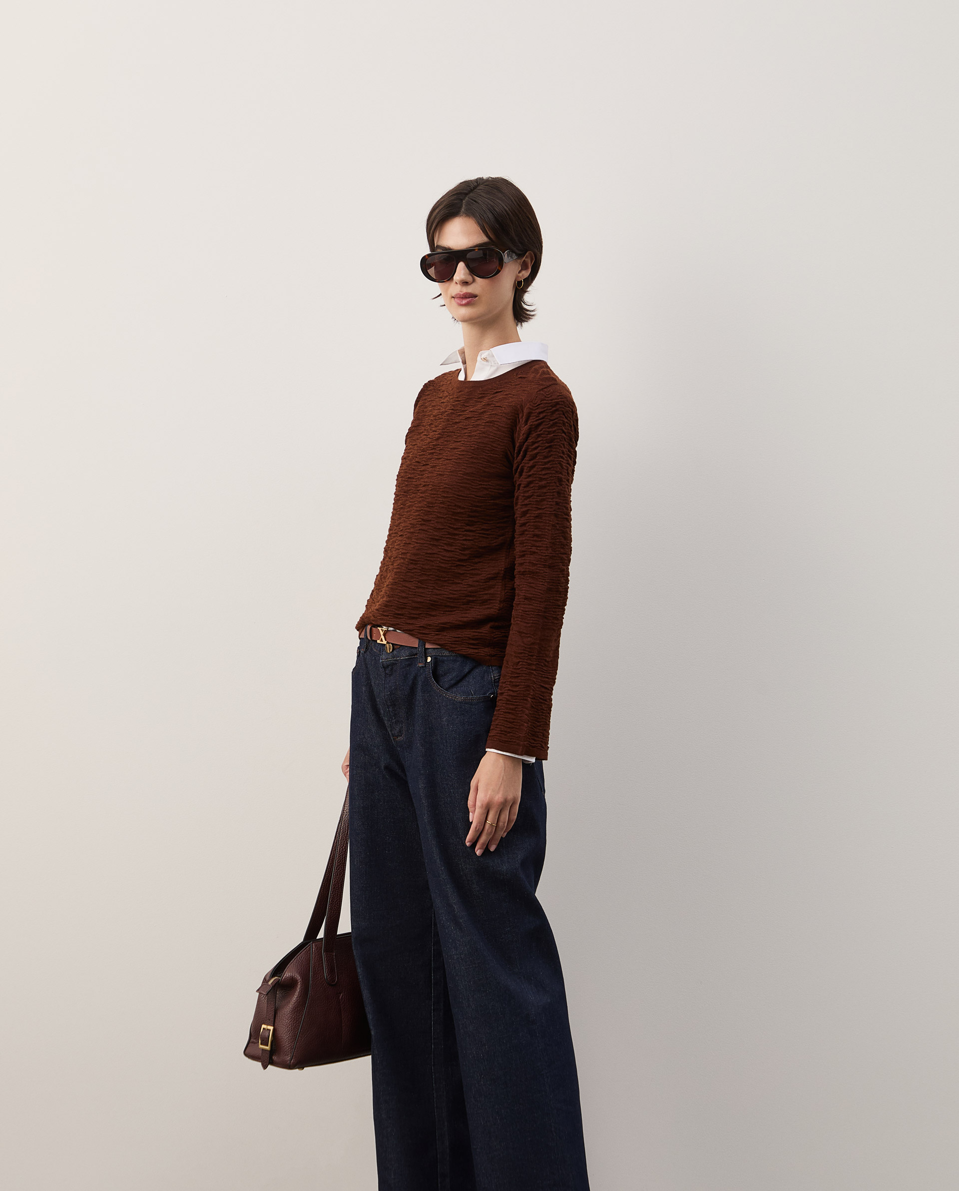 Textured knit sweater
