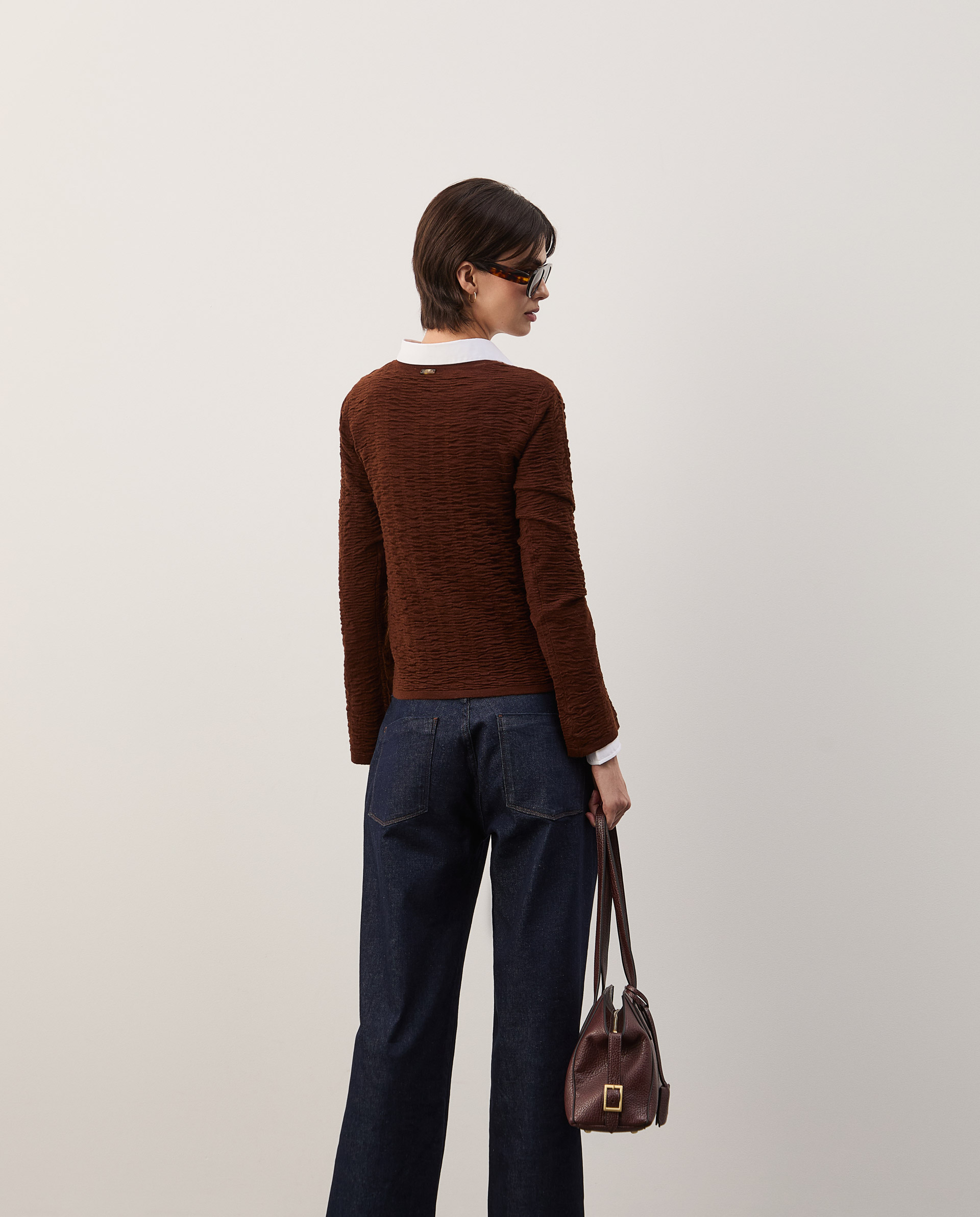 Textured knit sweater