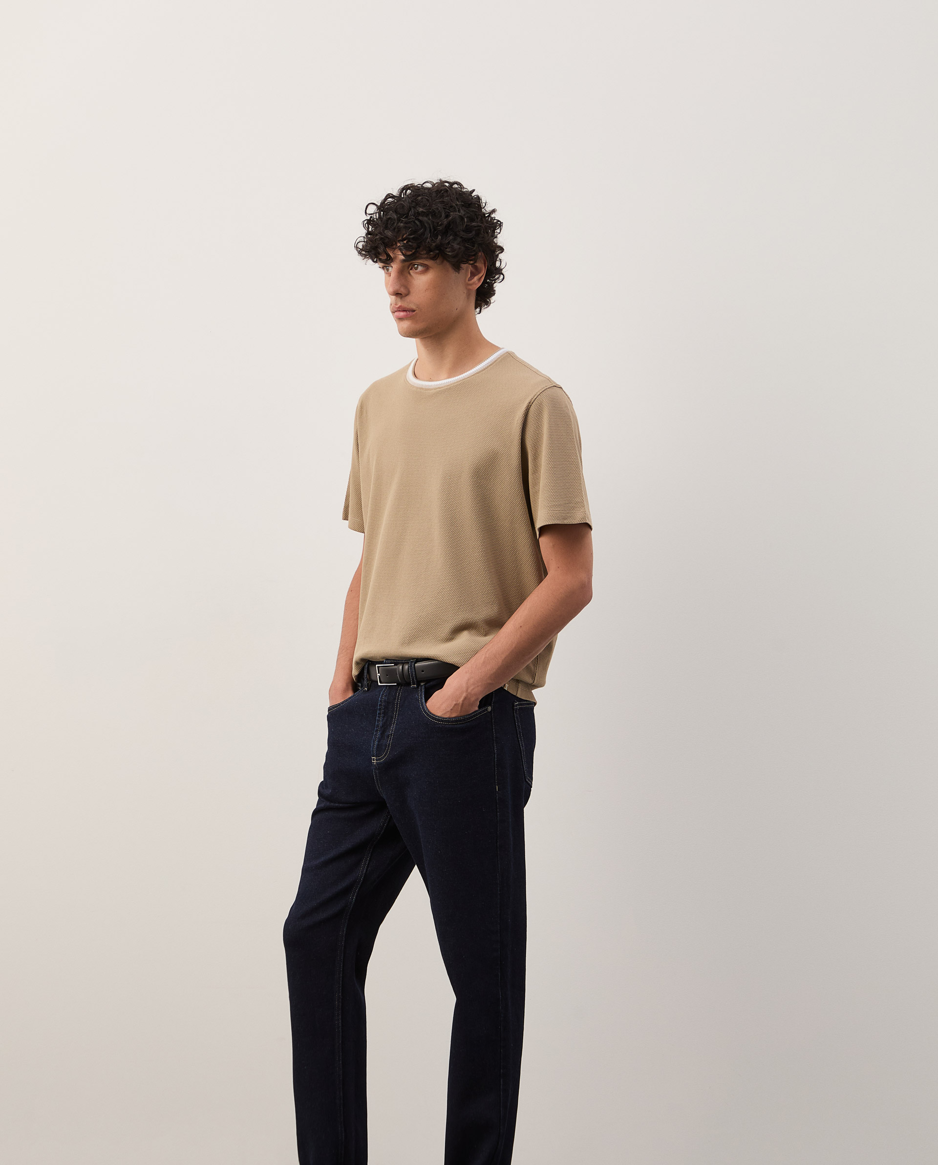 Cotton T-shirt with texture
