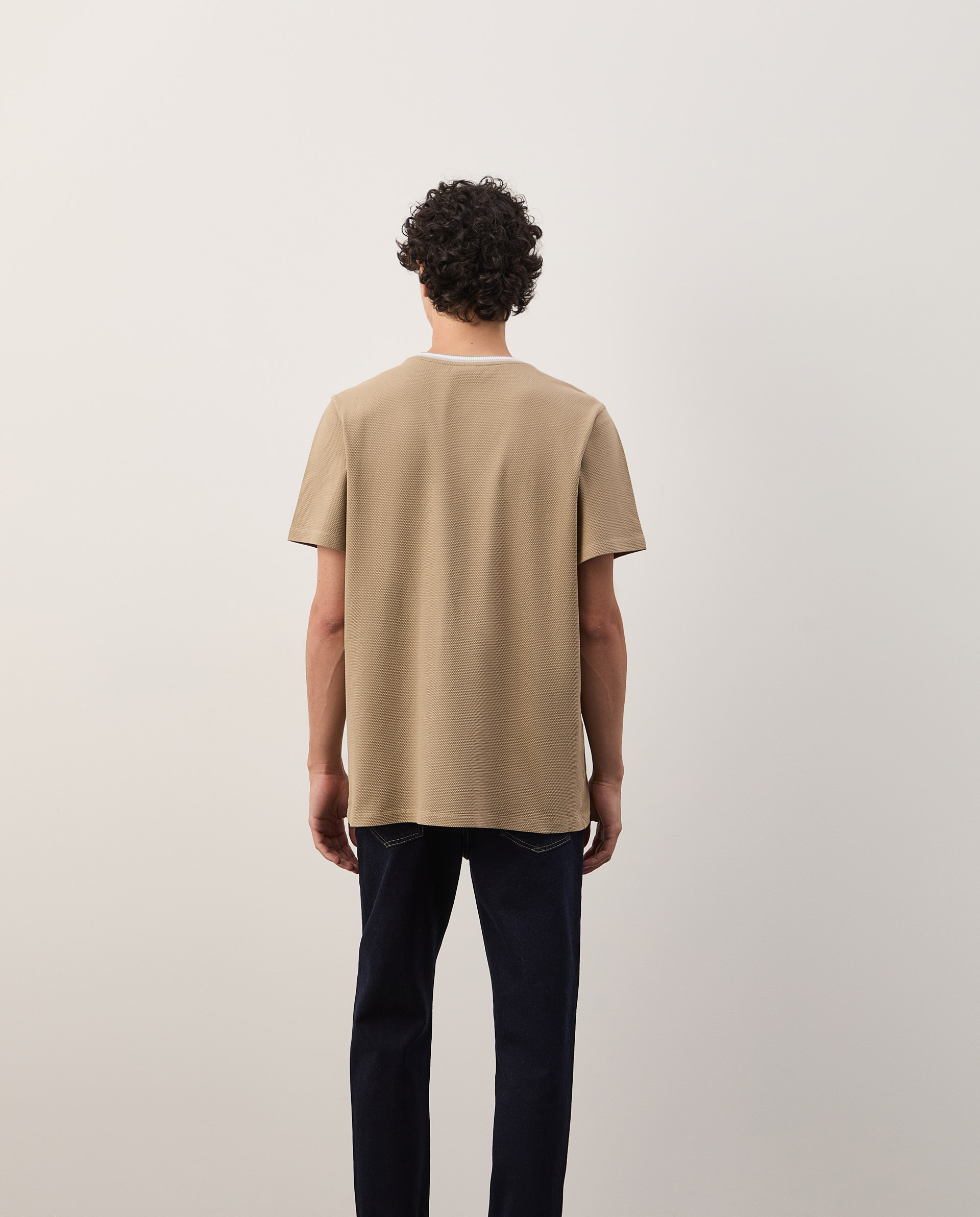 Cotton T-shirt with texture