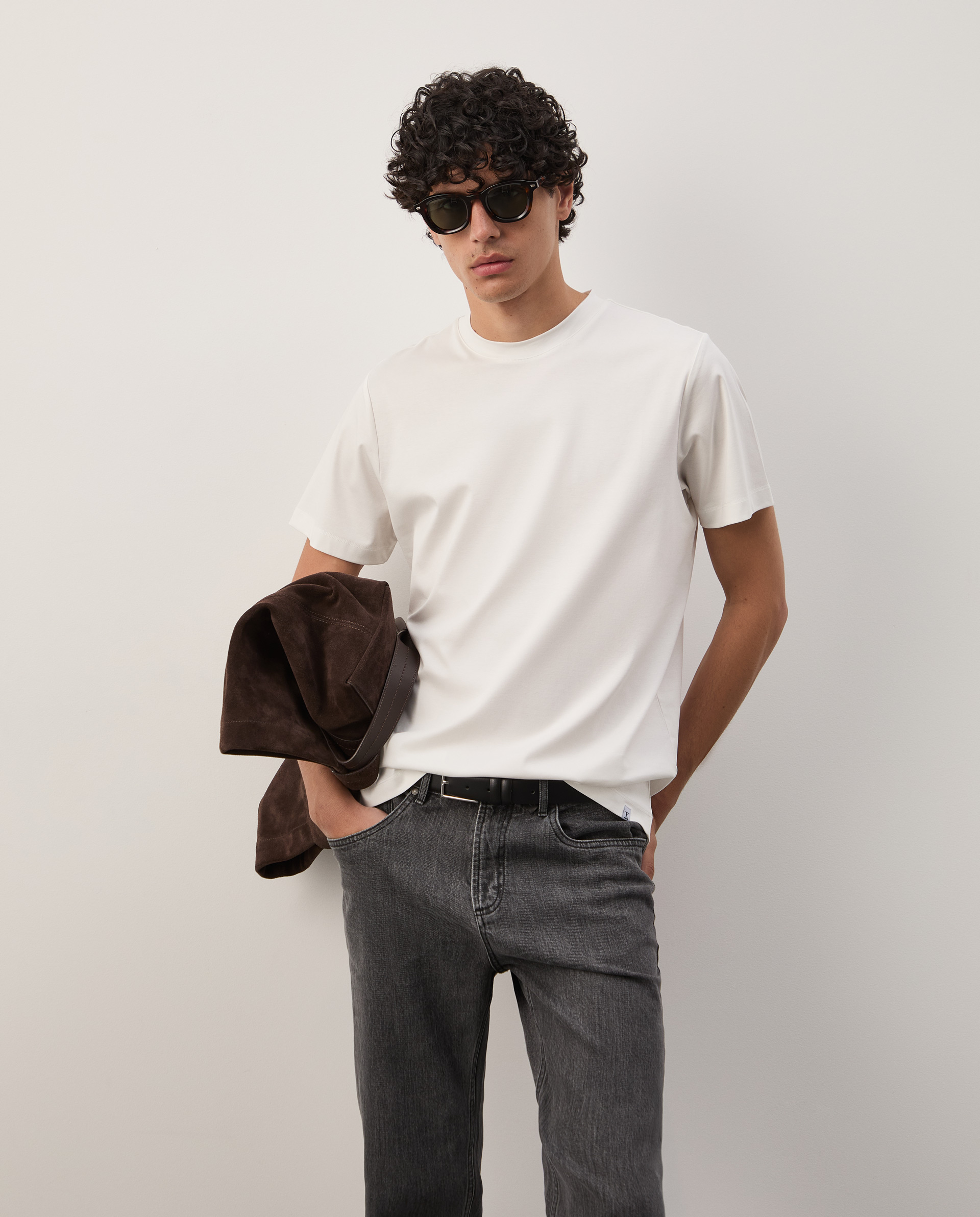 Basic t-shirt in silk and cotton