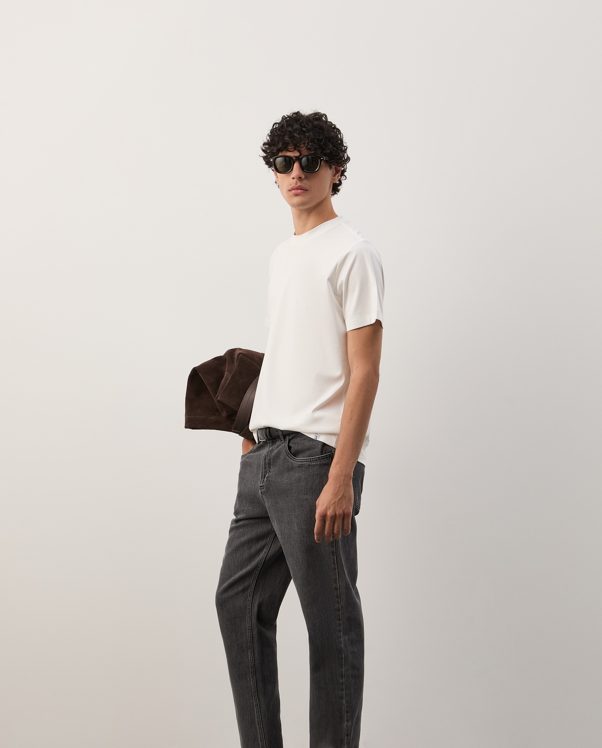 Basic t-shirt in silk and cotton