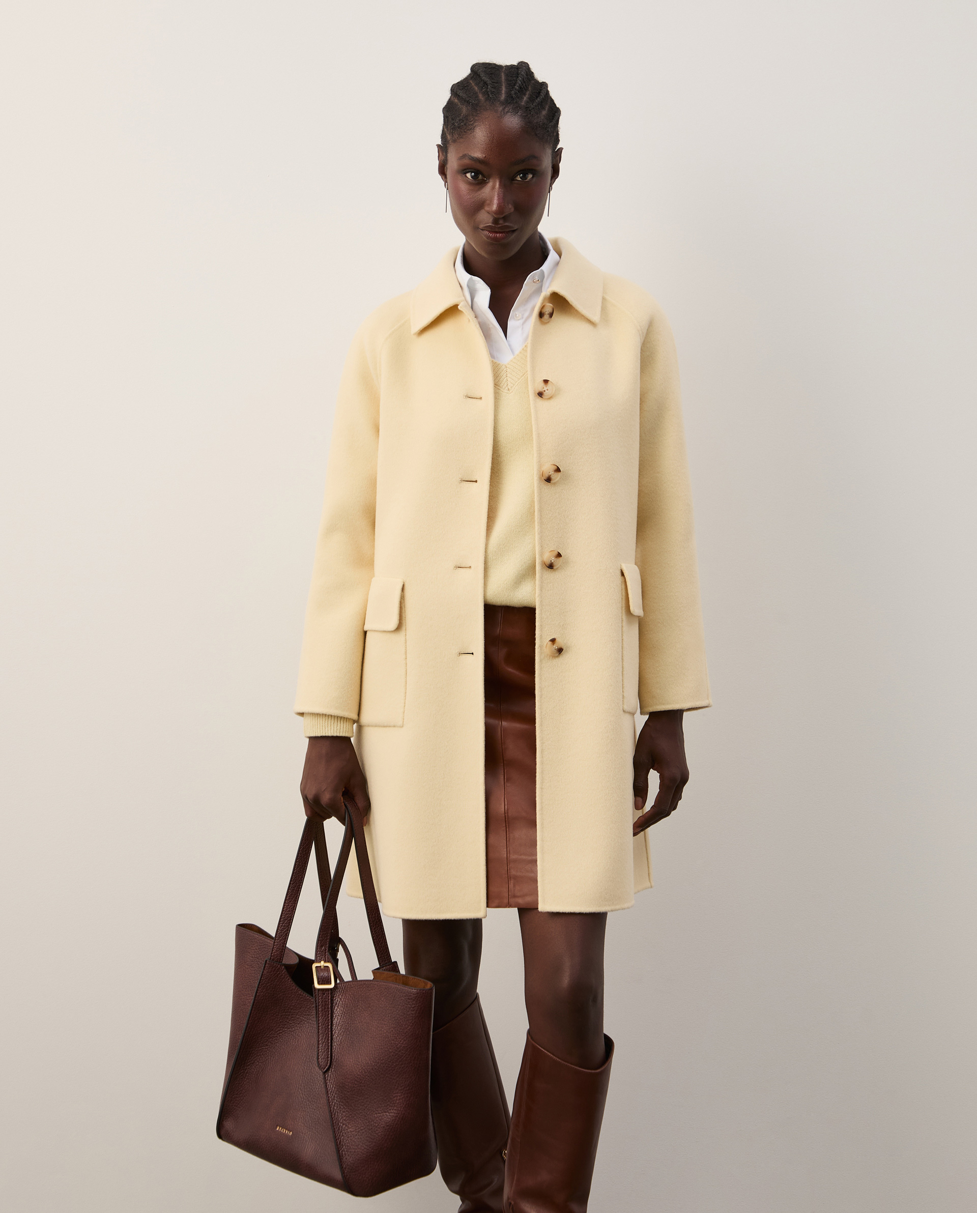 Wool overcoat with pockets