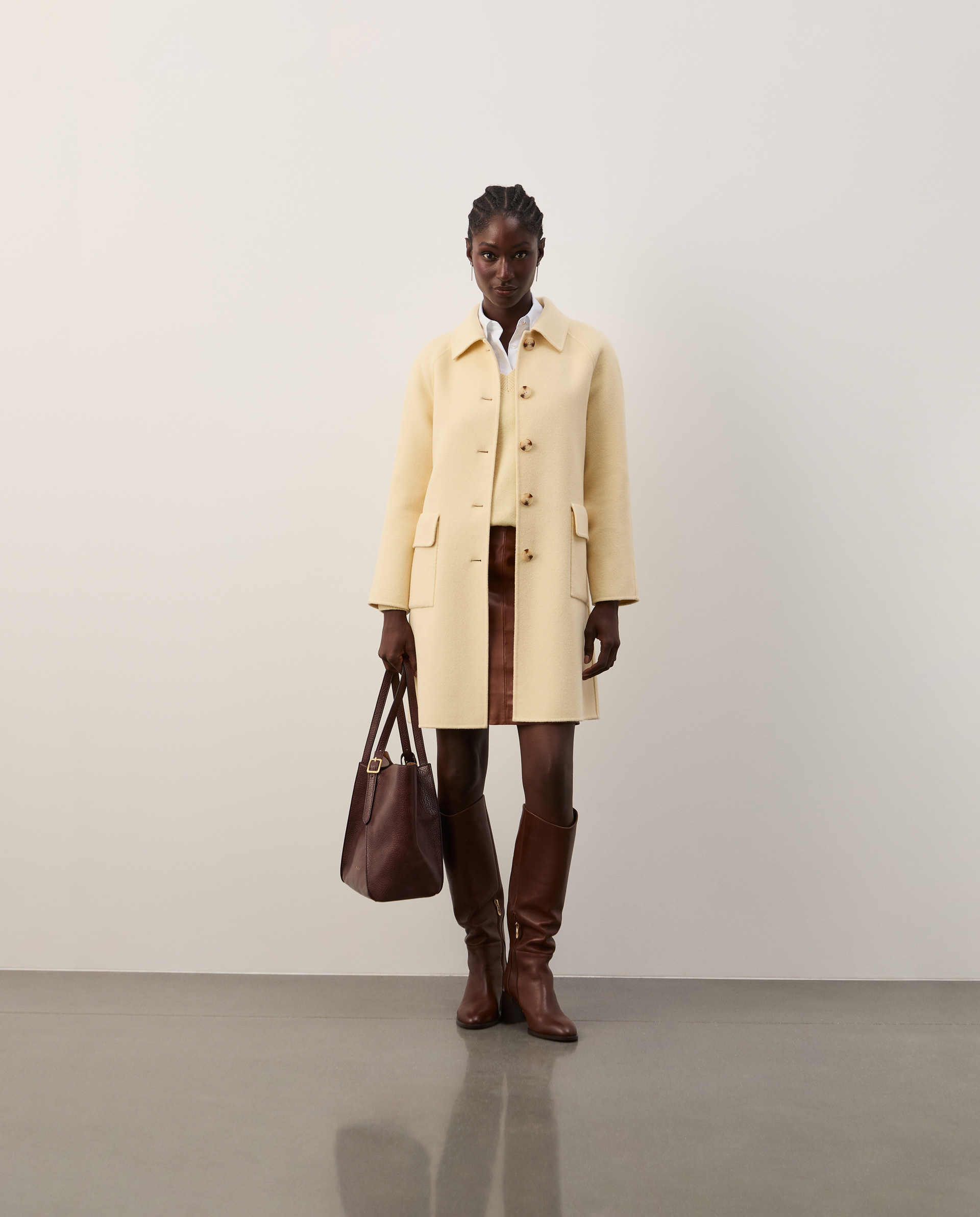 Wool overcoat with pockets