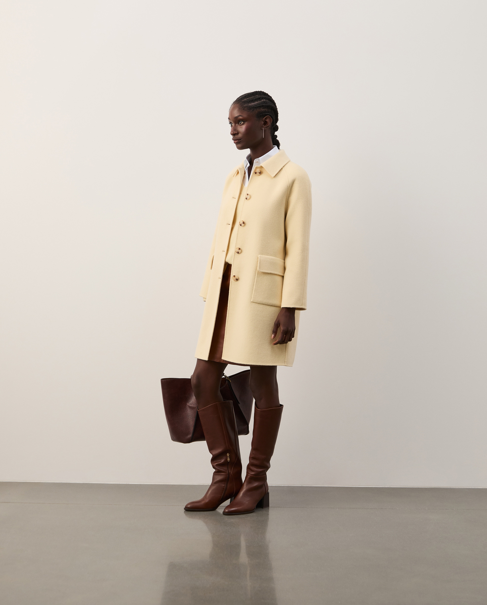 Wool overcoat with pockets