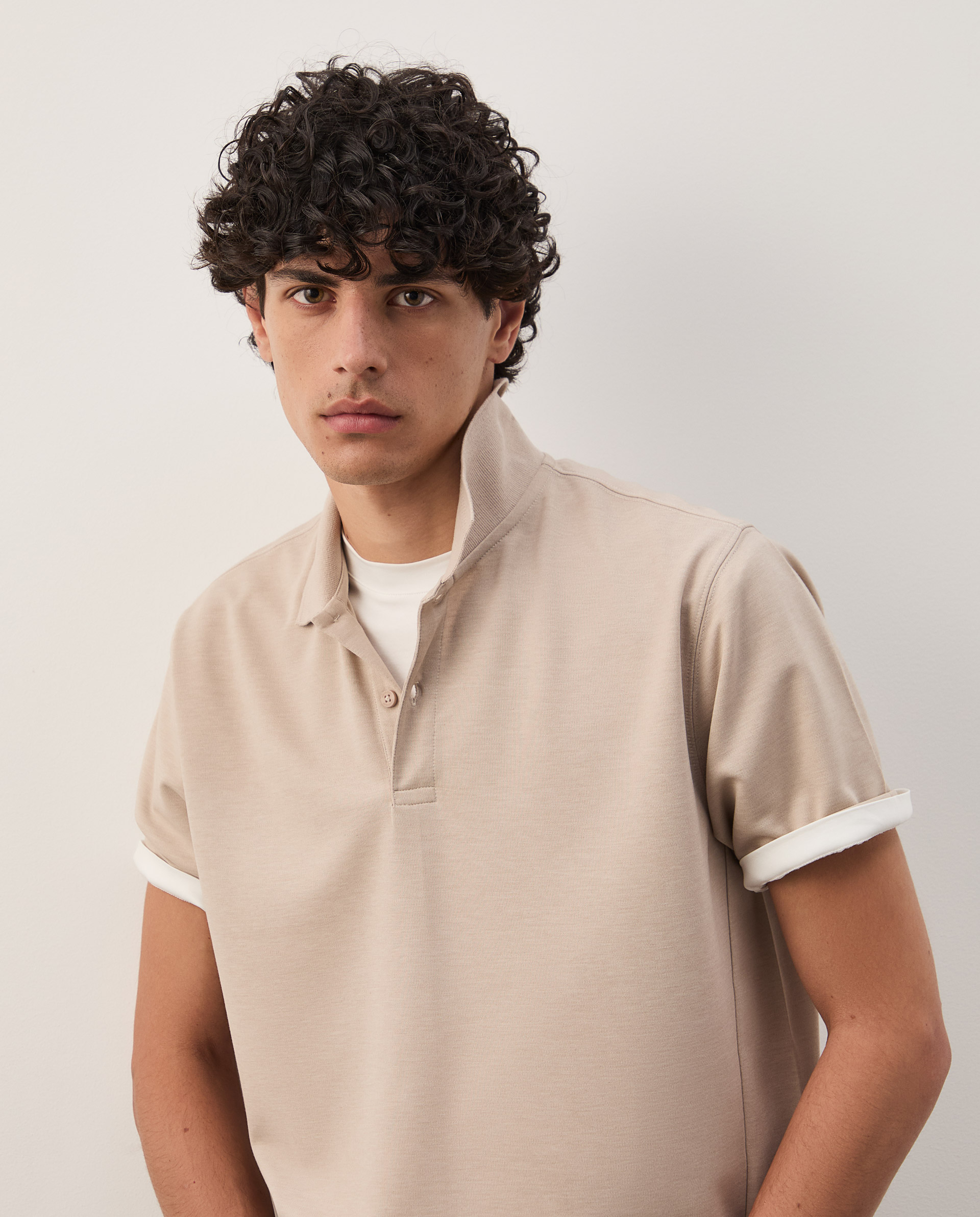 Regular fit knit polo shirt