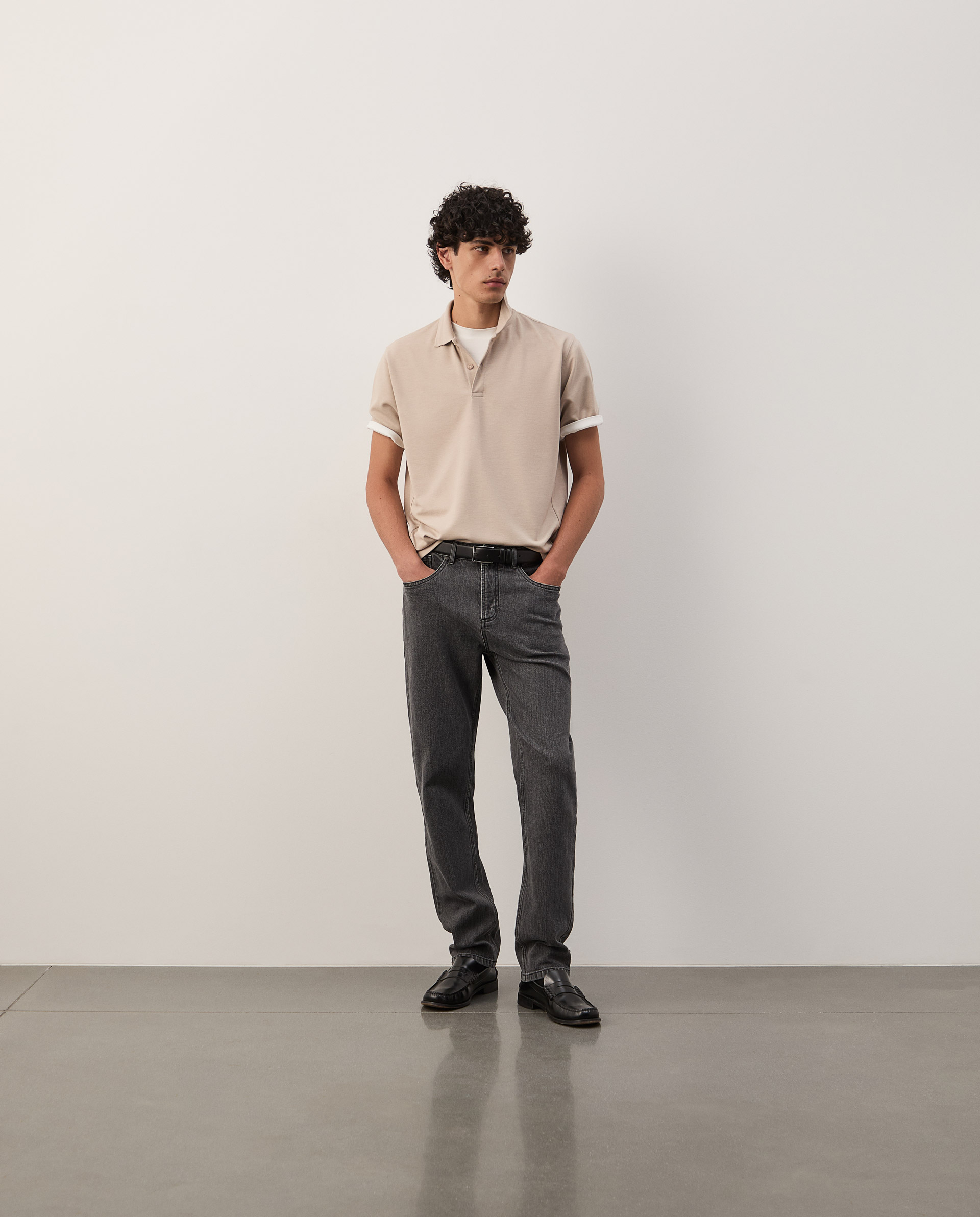 Regular fit knit polo shirt
