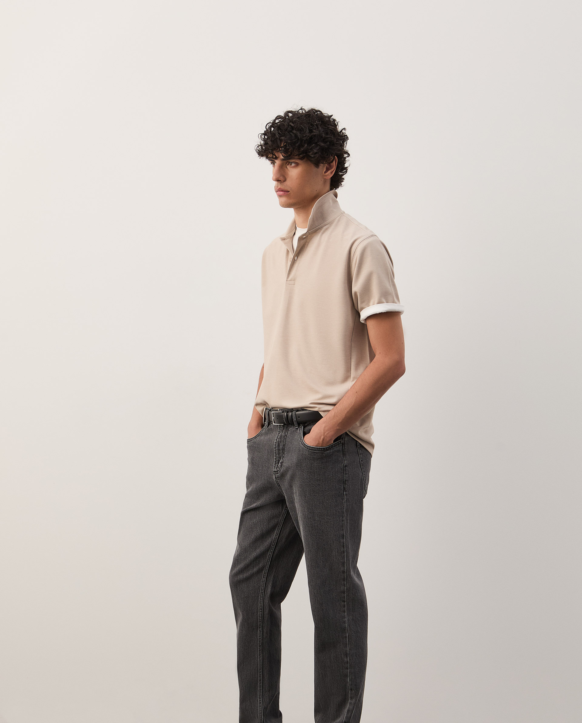 Regular fit knit polo shirt