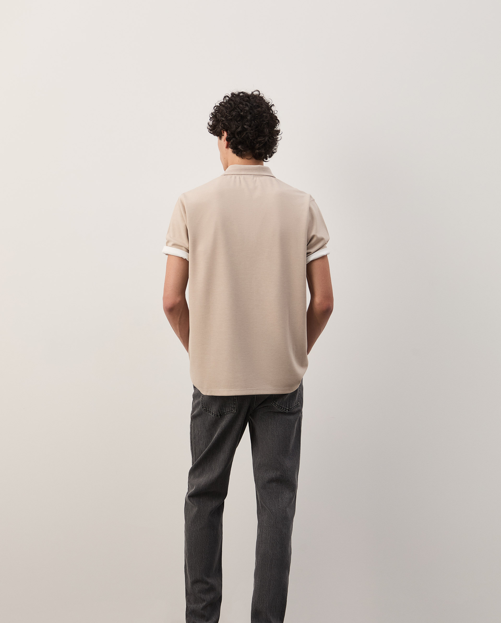 Regular fit knit polo shirt