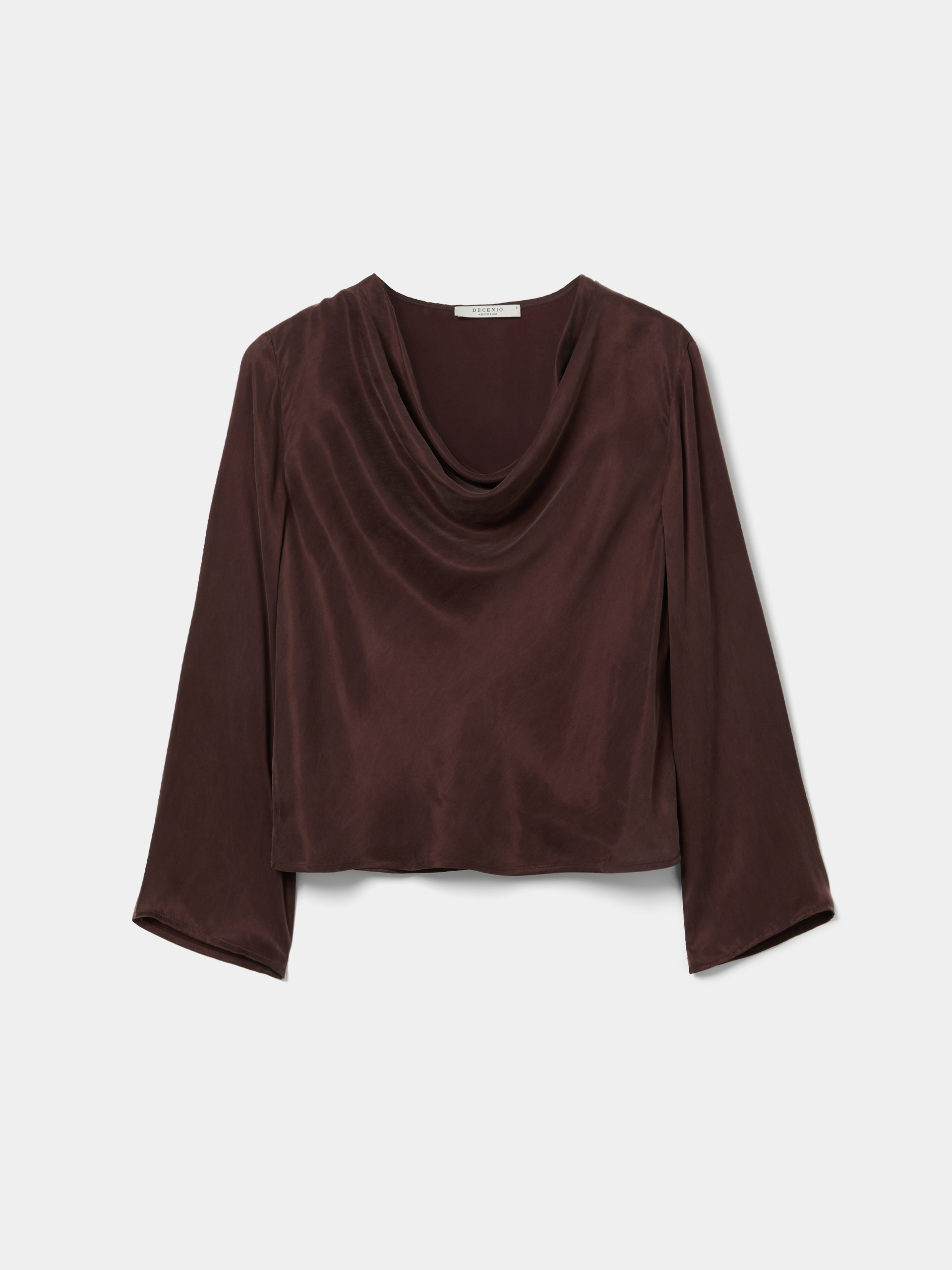 Draped blouse with cupro fabric