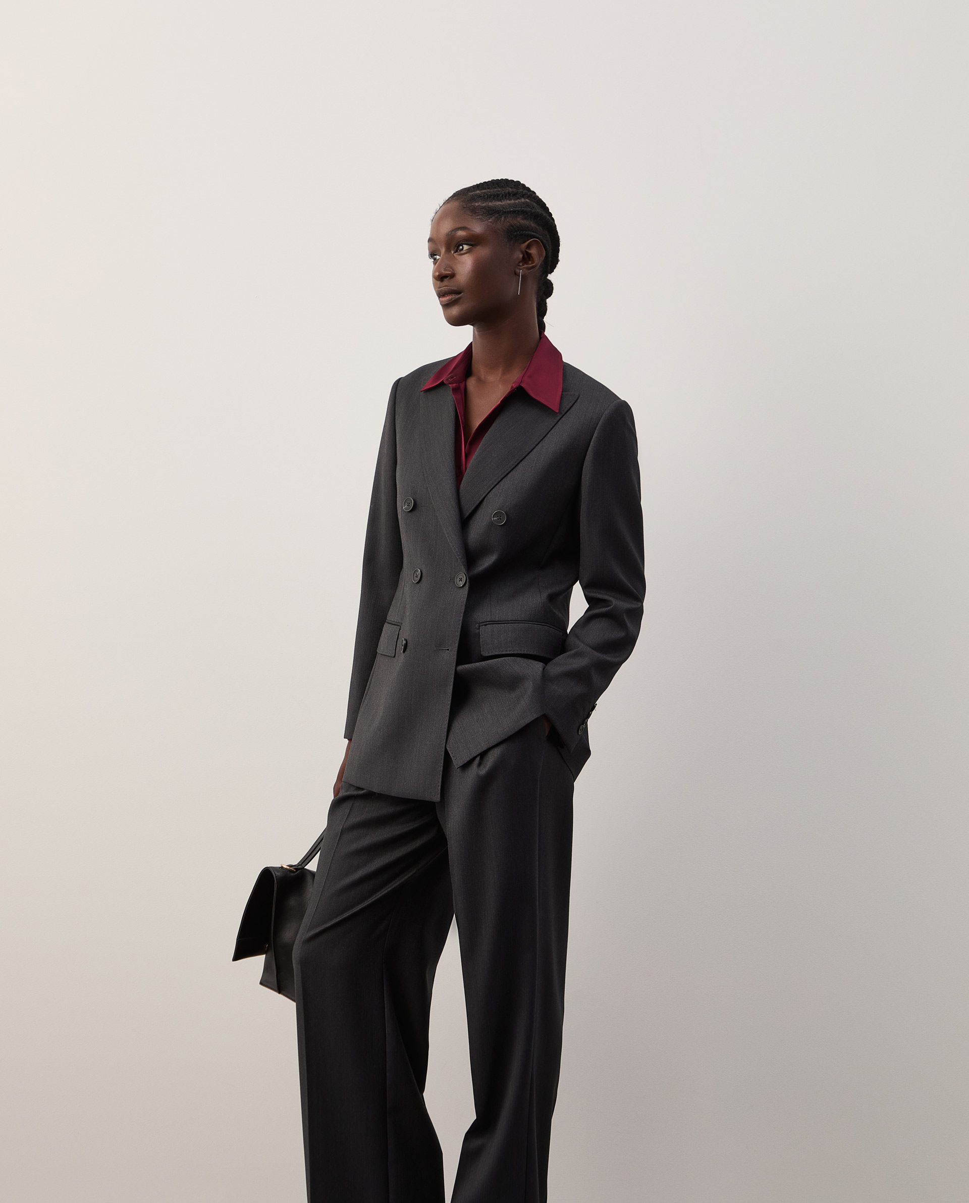 Double-breasted wool blazer