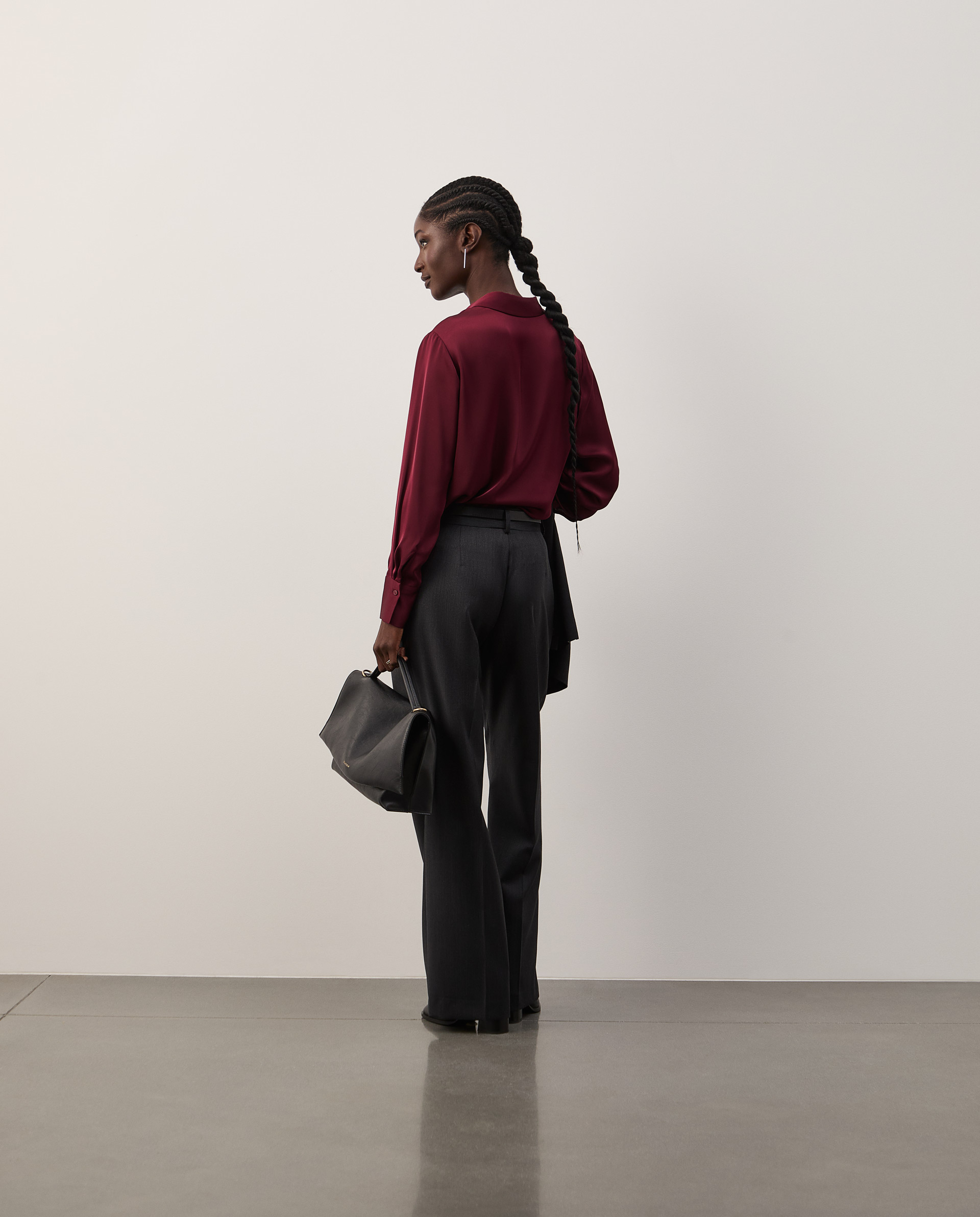 Creased wool trousers