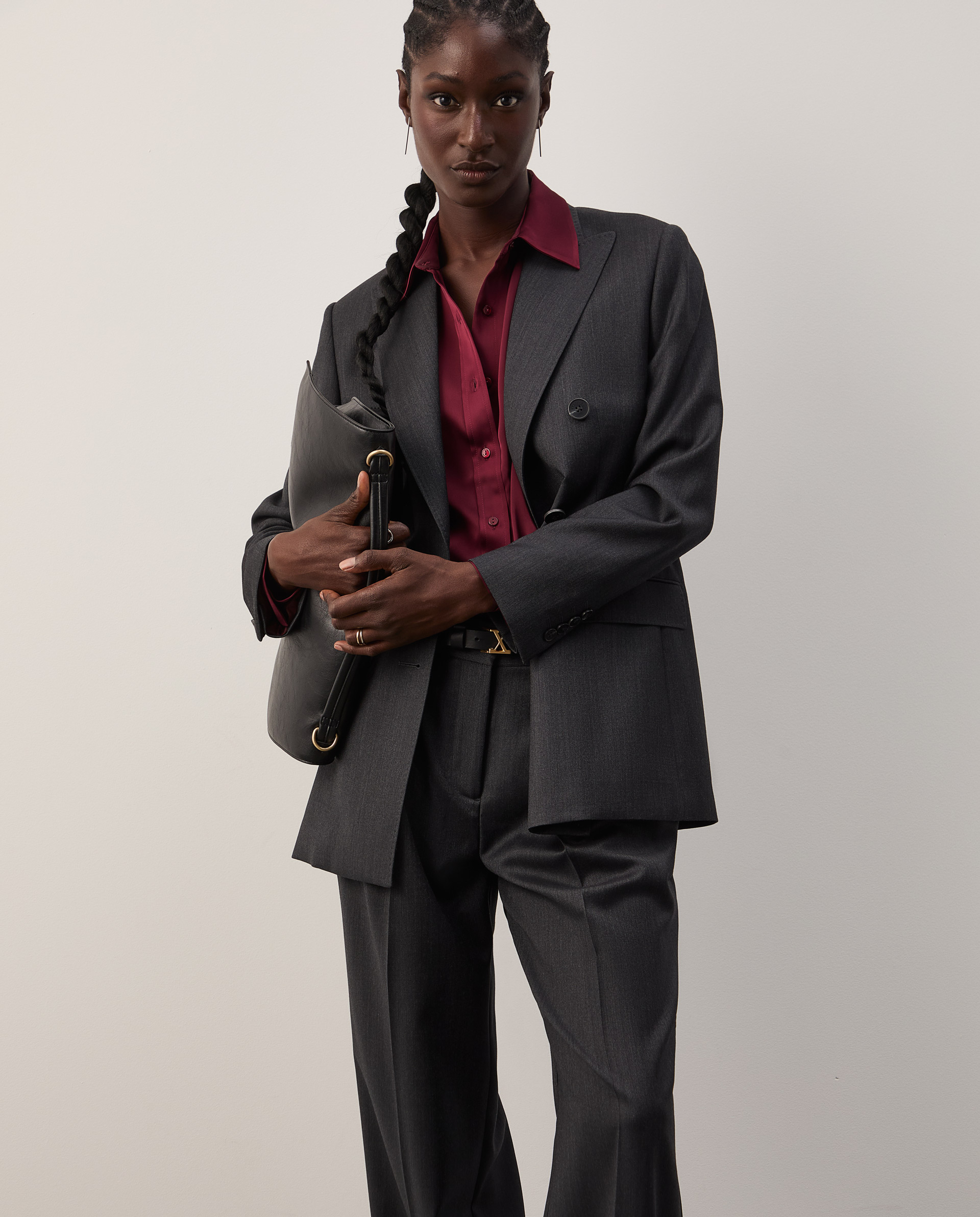 Creased wool trousers