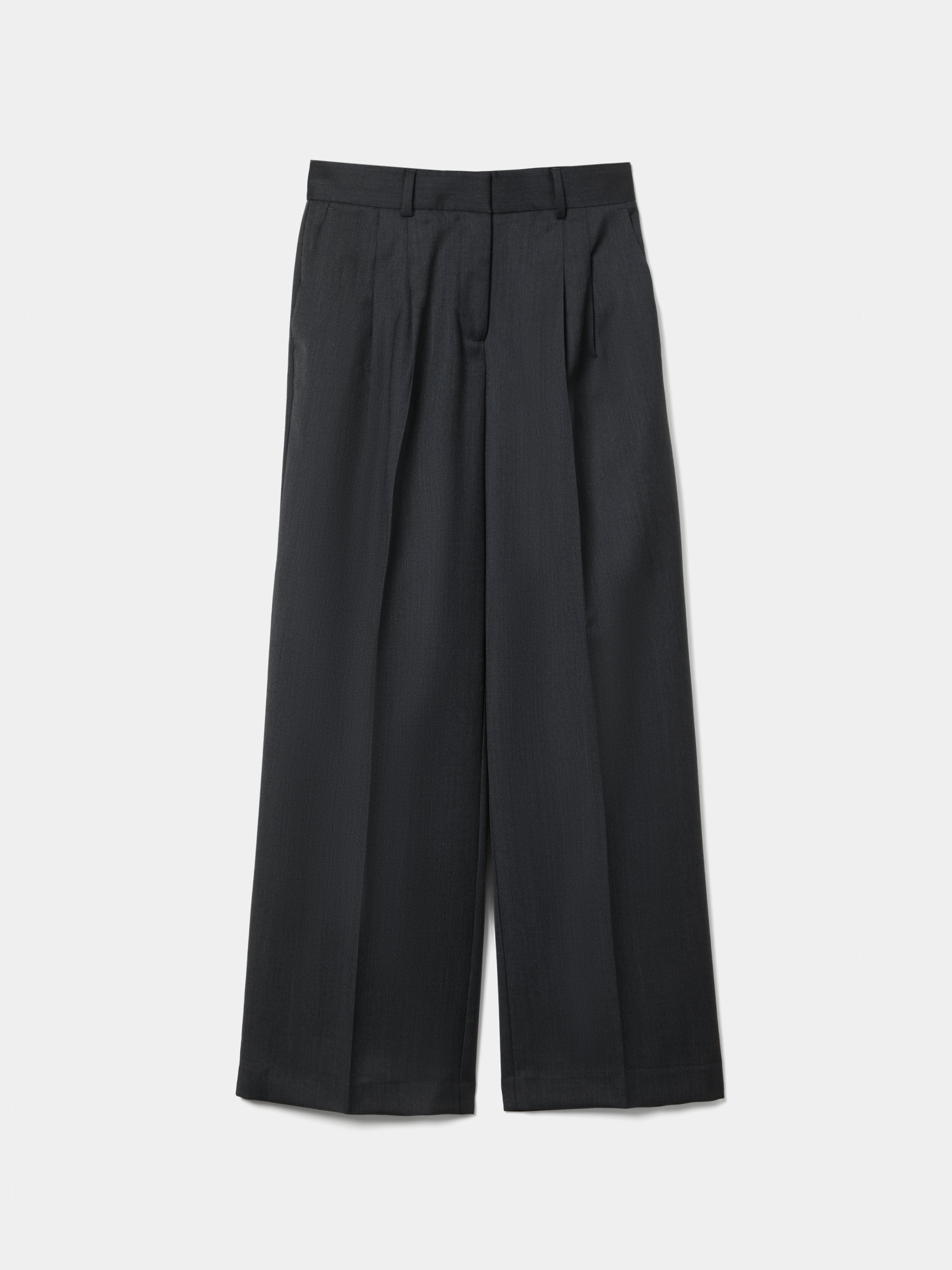 Creased wool trousers
