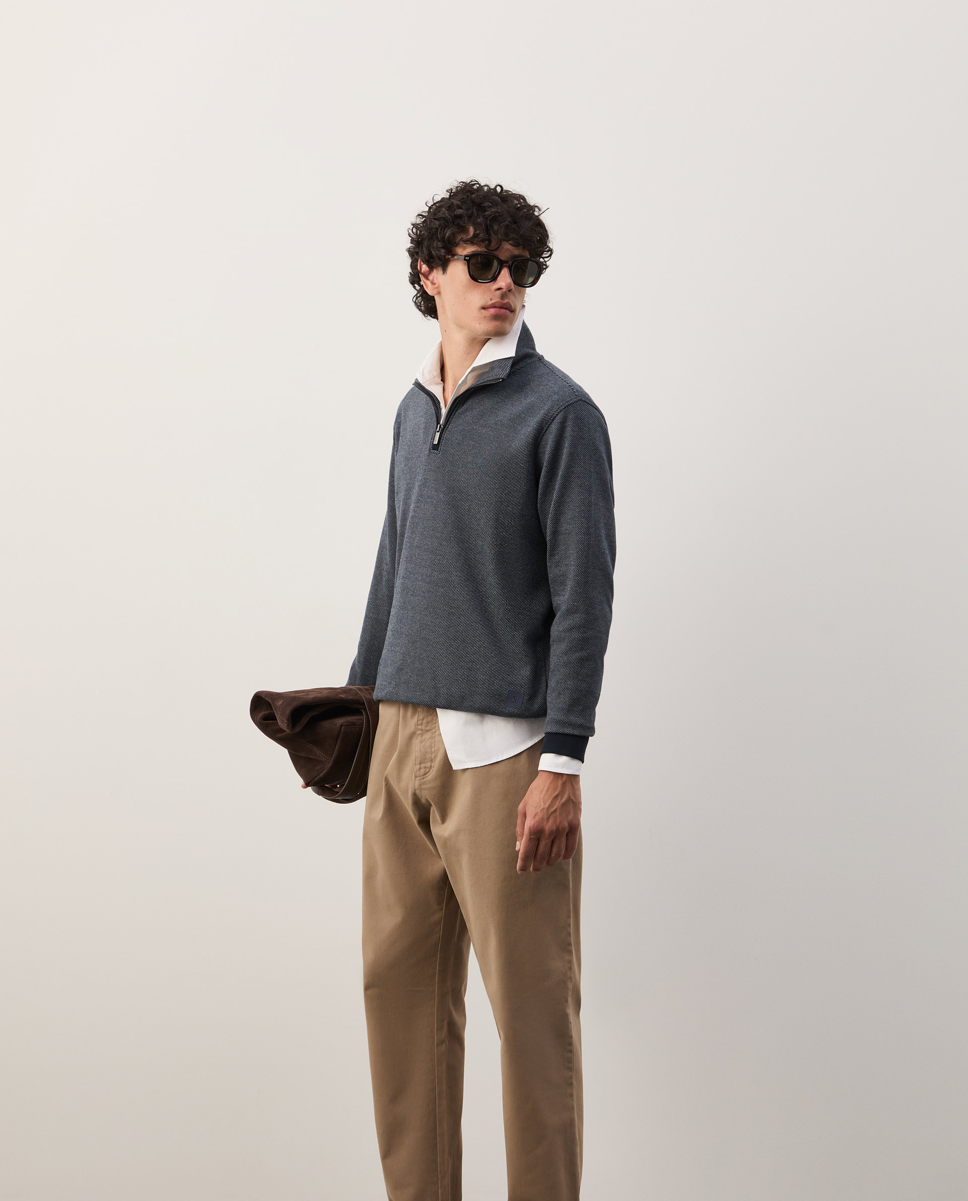 Sweater with half-zip closure