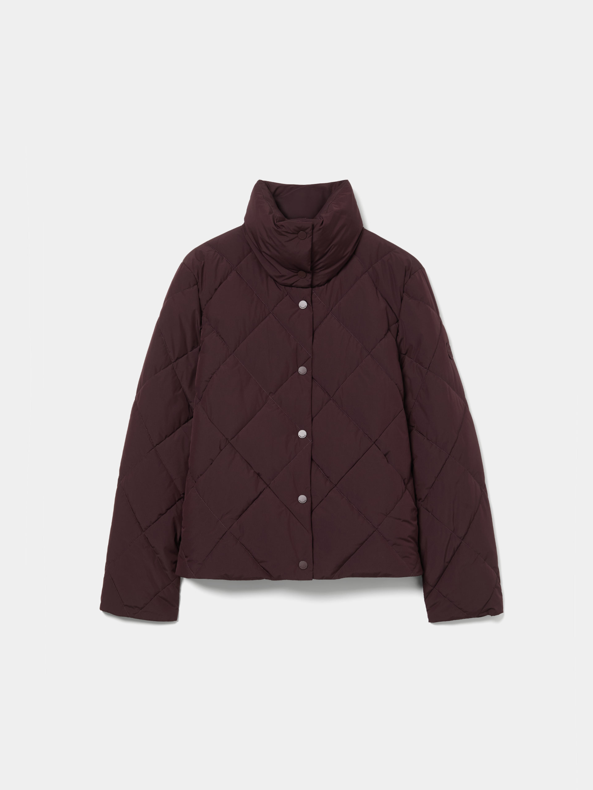 Padded jacket with a high collar