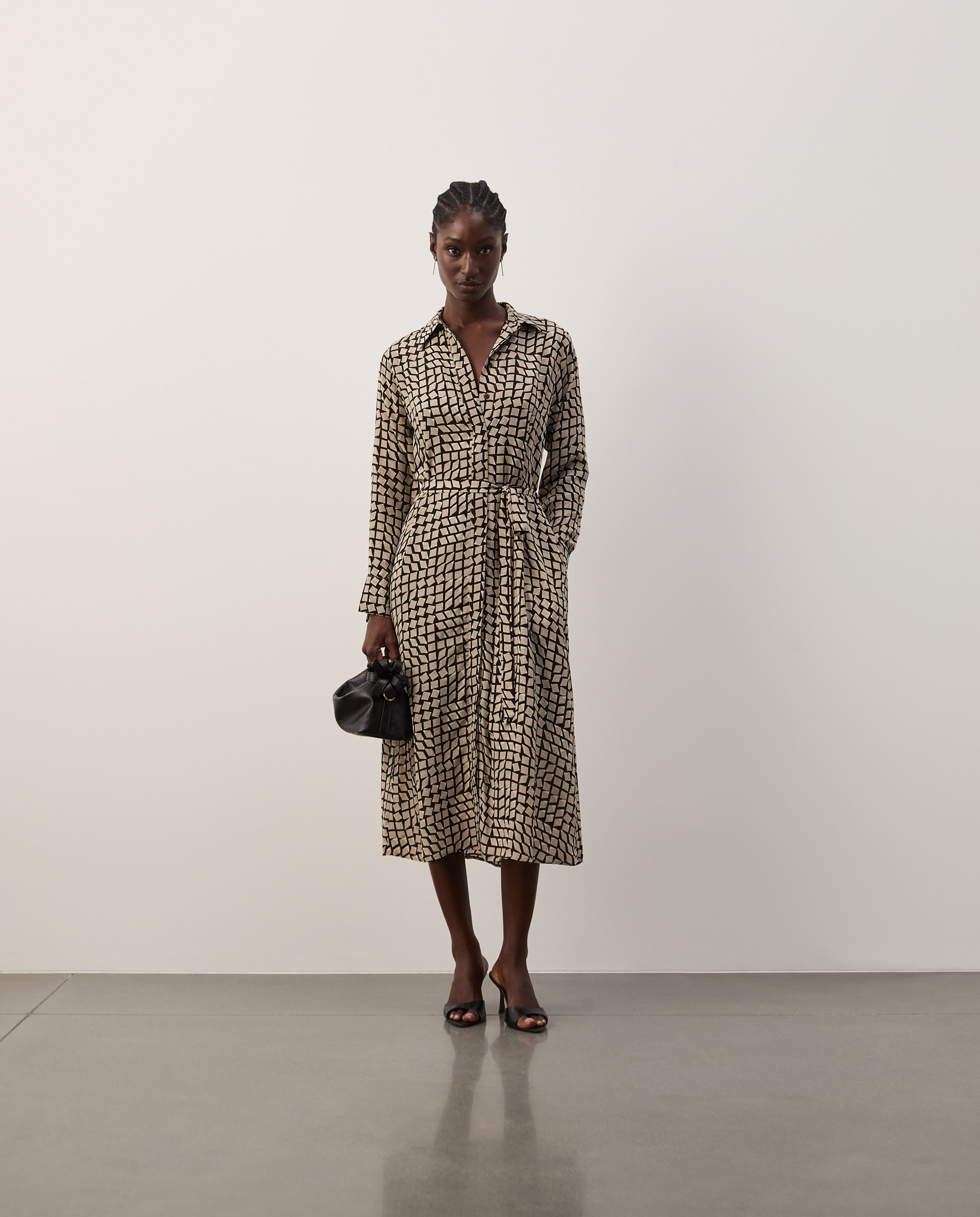 Printed shirt dress