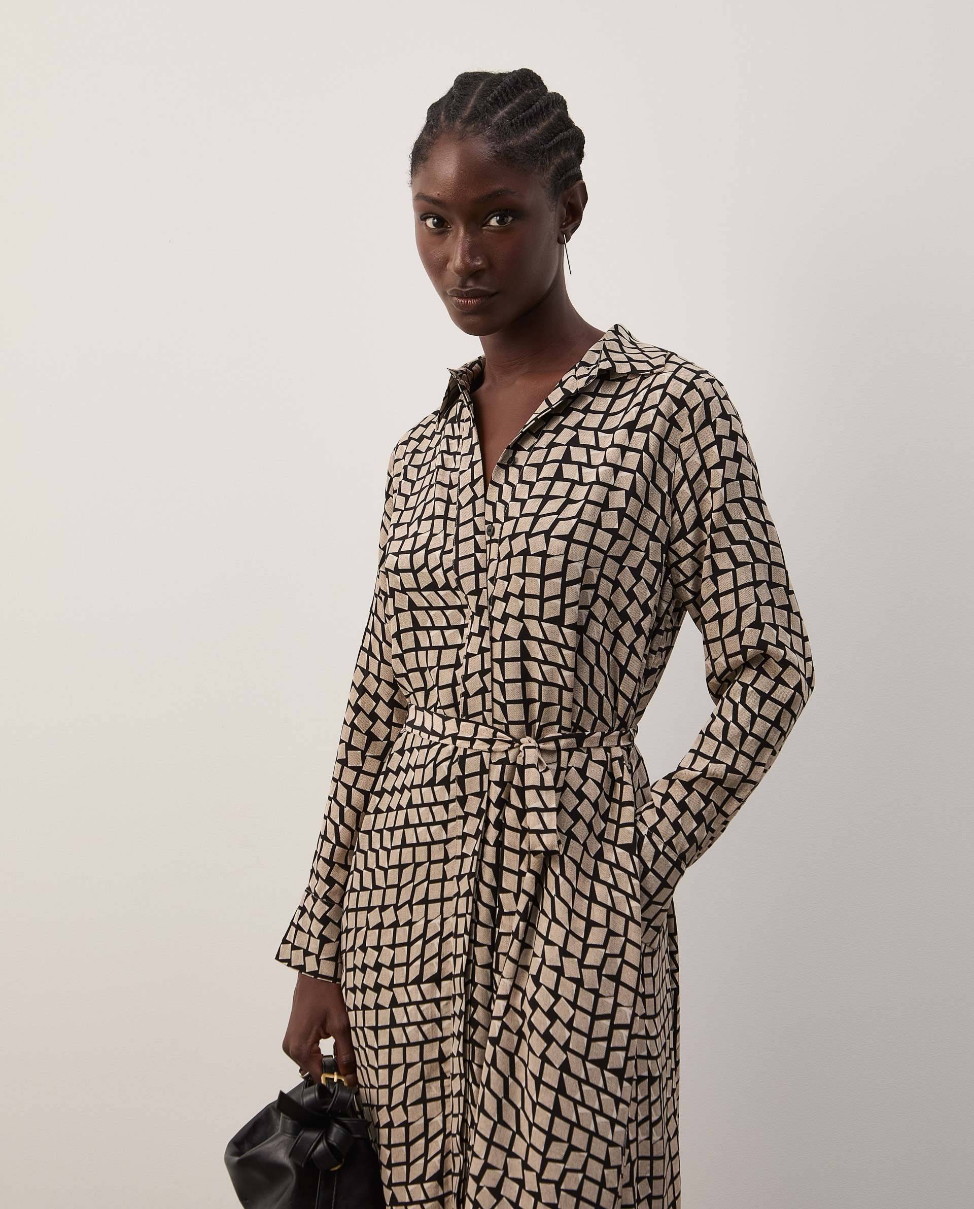 Printed shirt dress