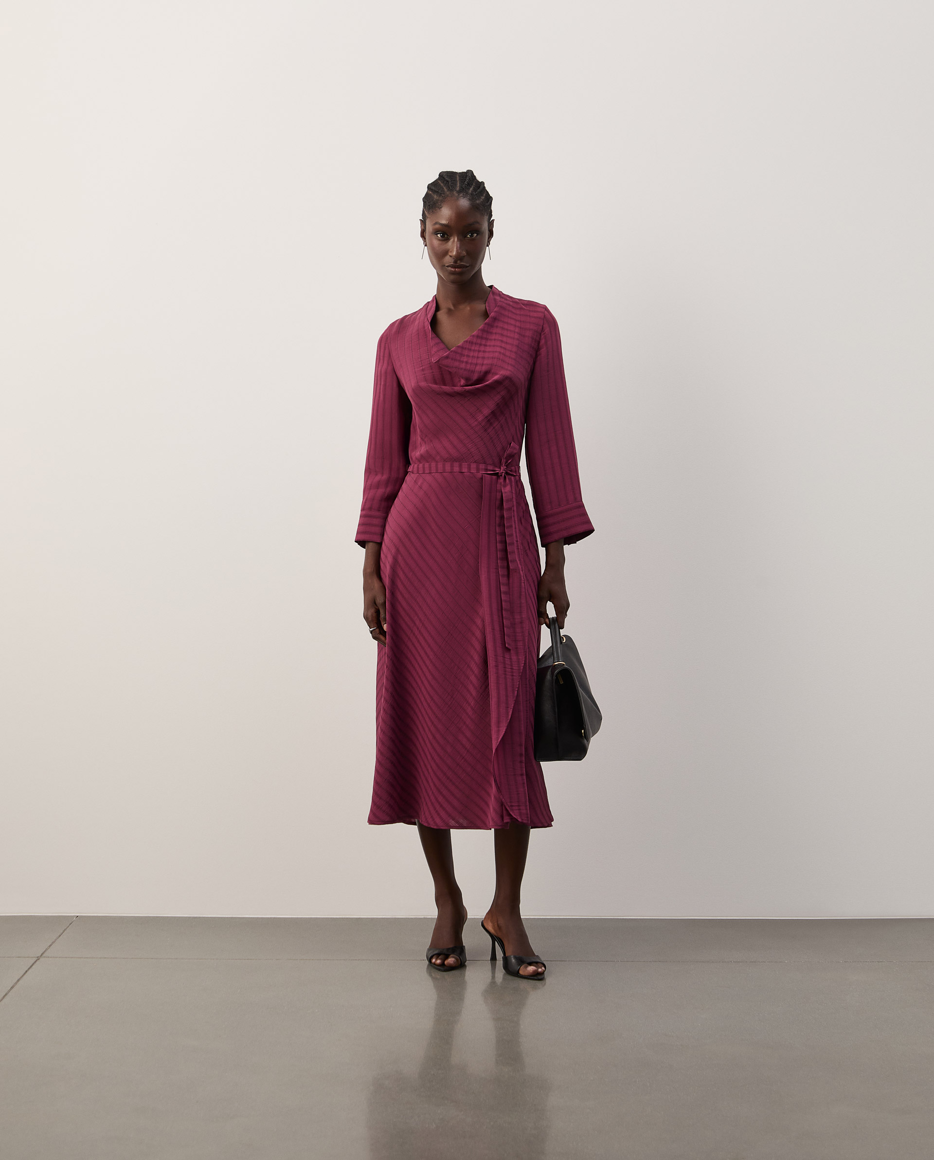 Vestido midi de rayas