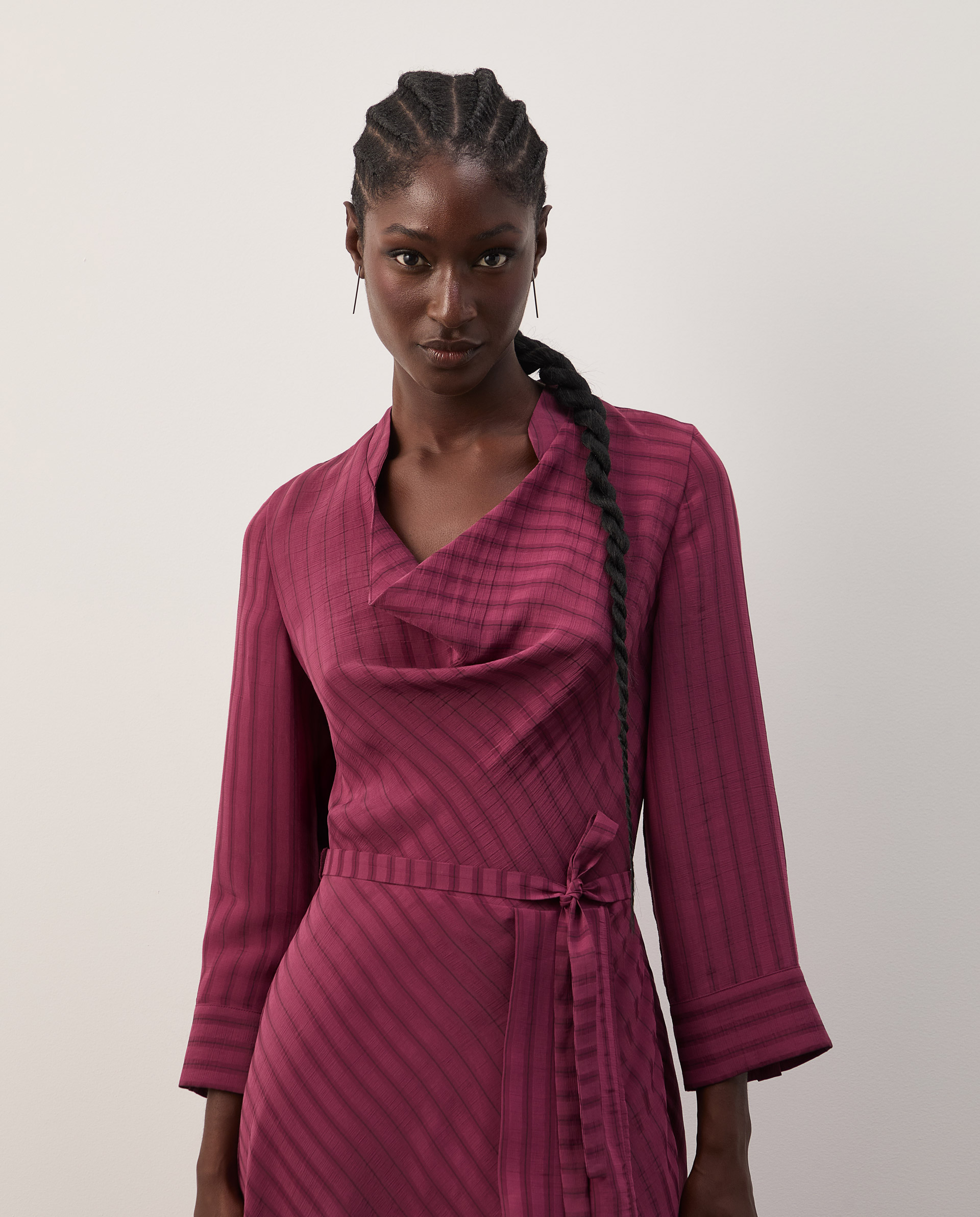 Vestido midi de rayas