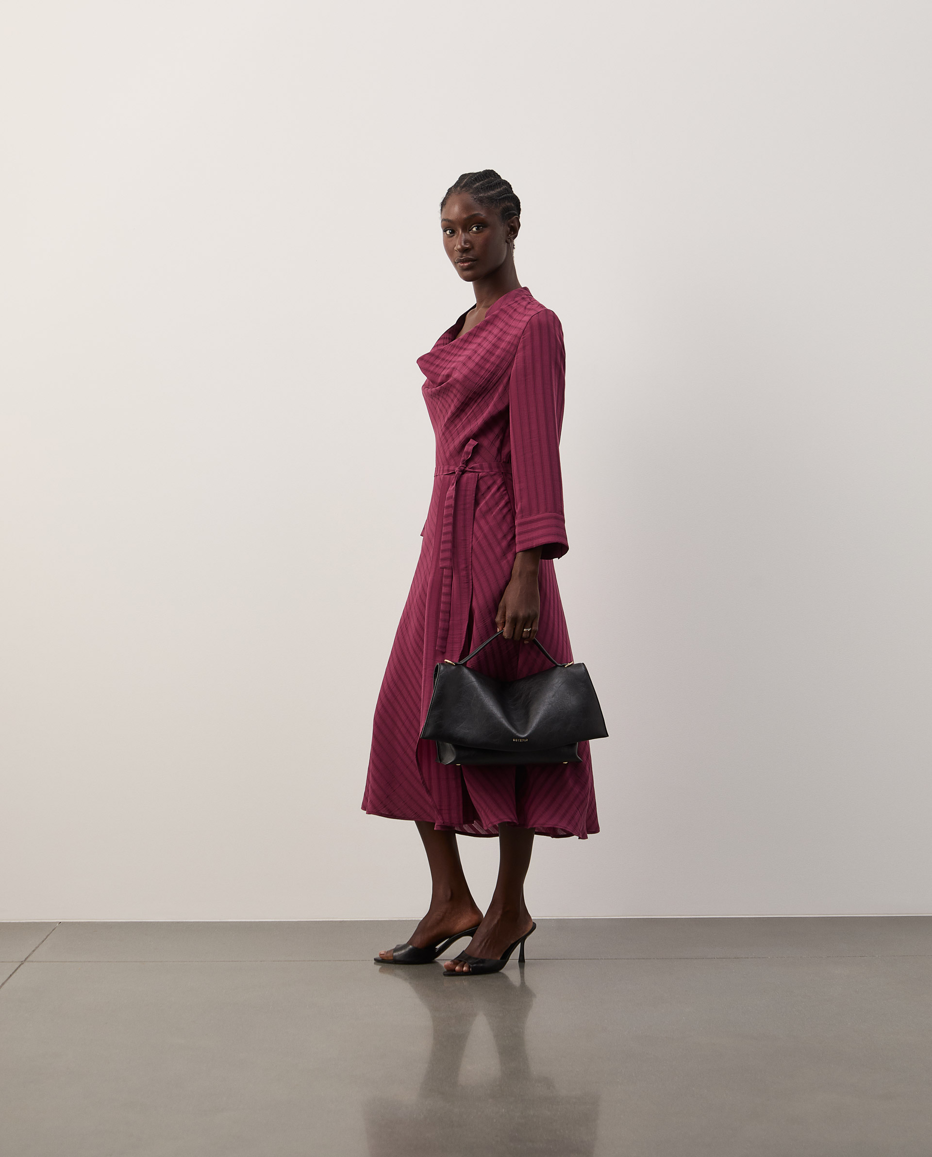 Vestido midi de rayas