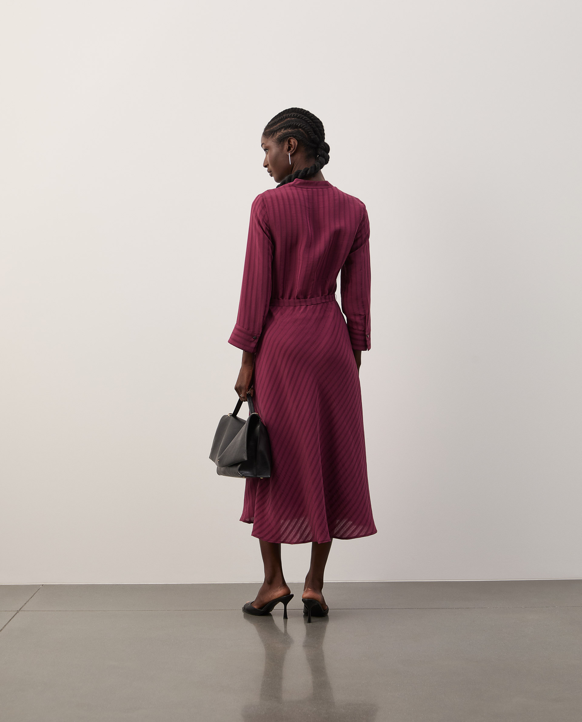Vestido midi de rayas