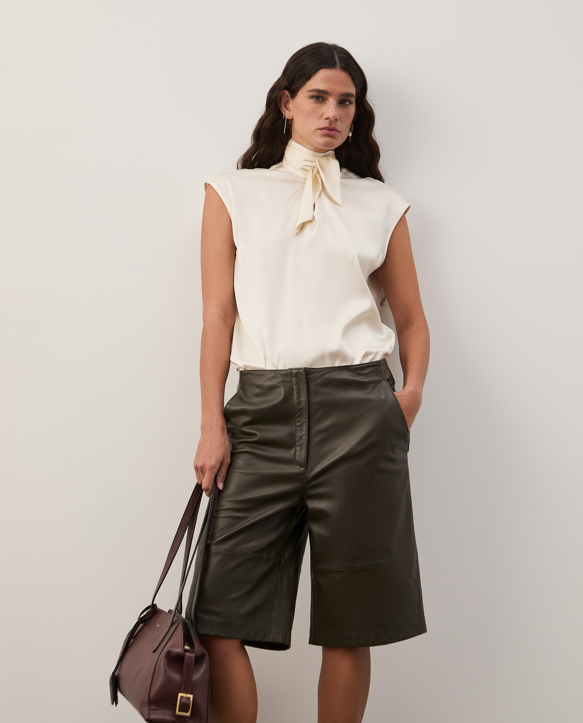 Leather shorts