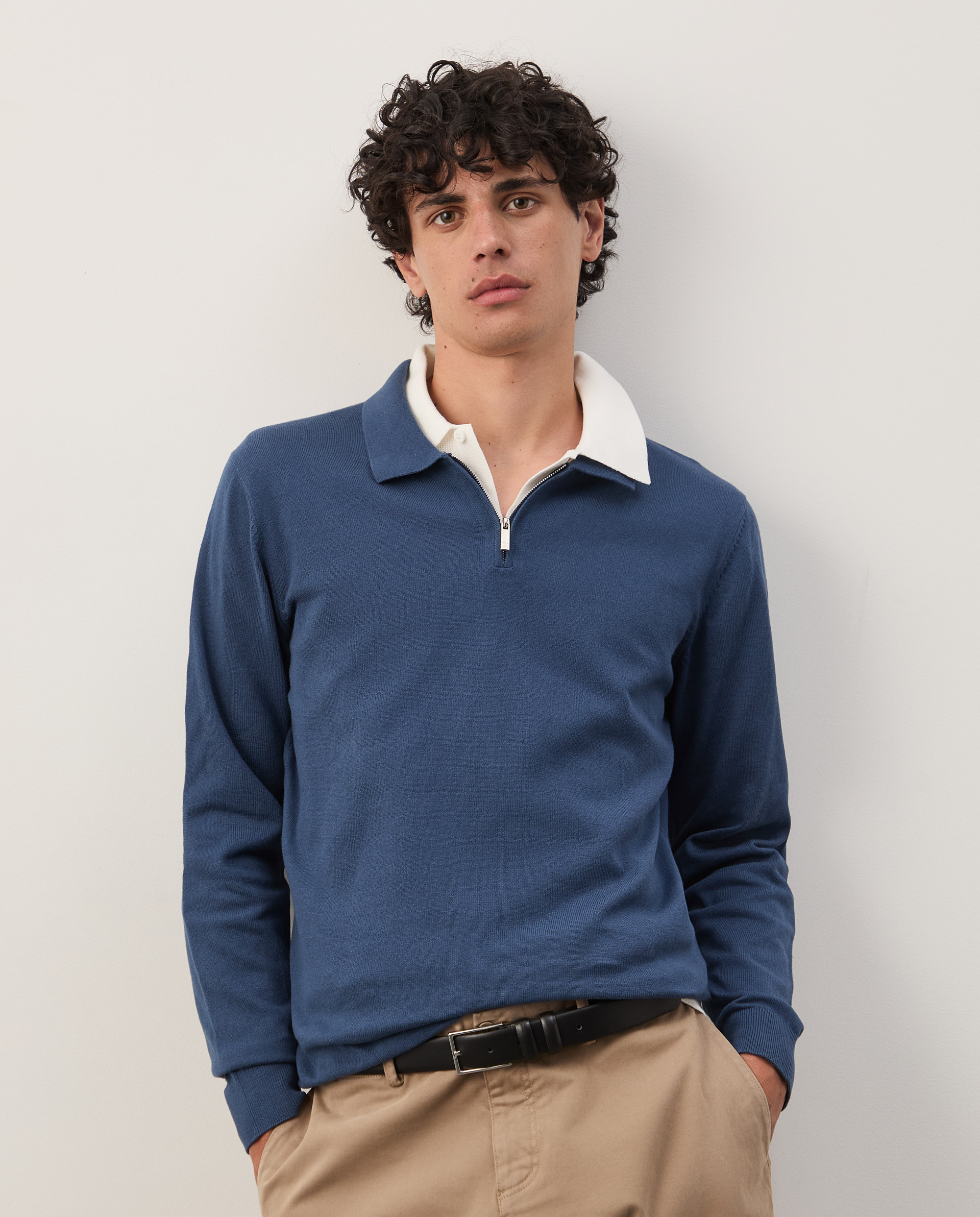Polo shirt in cotton and cashmere