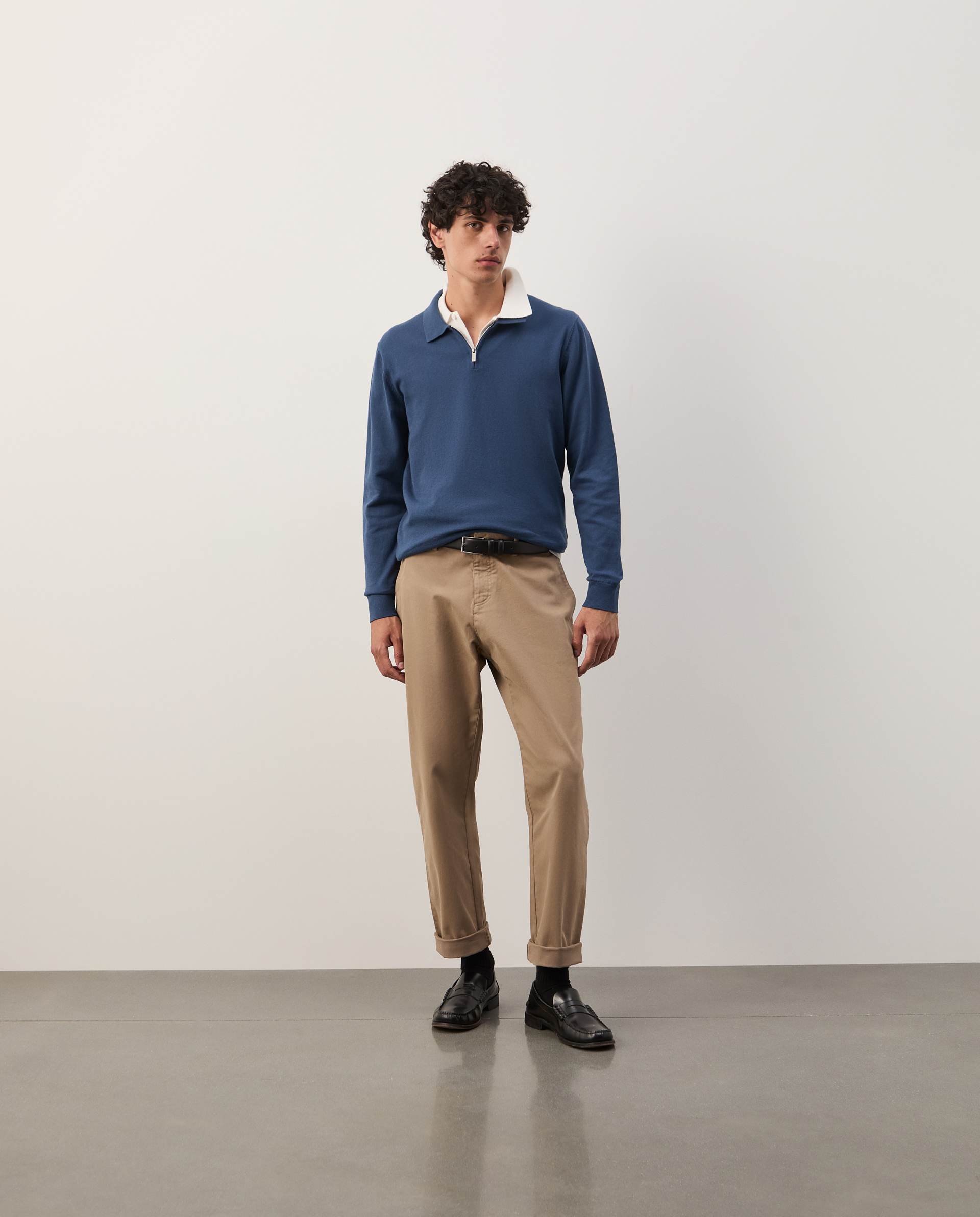 Polo shirt in cotton and cashmere