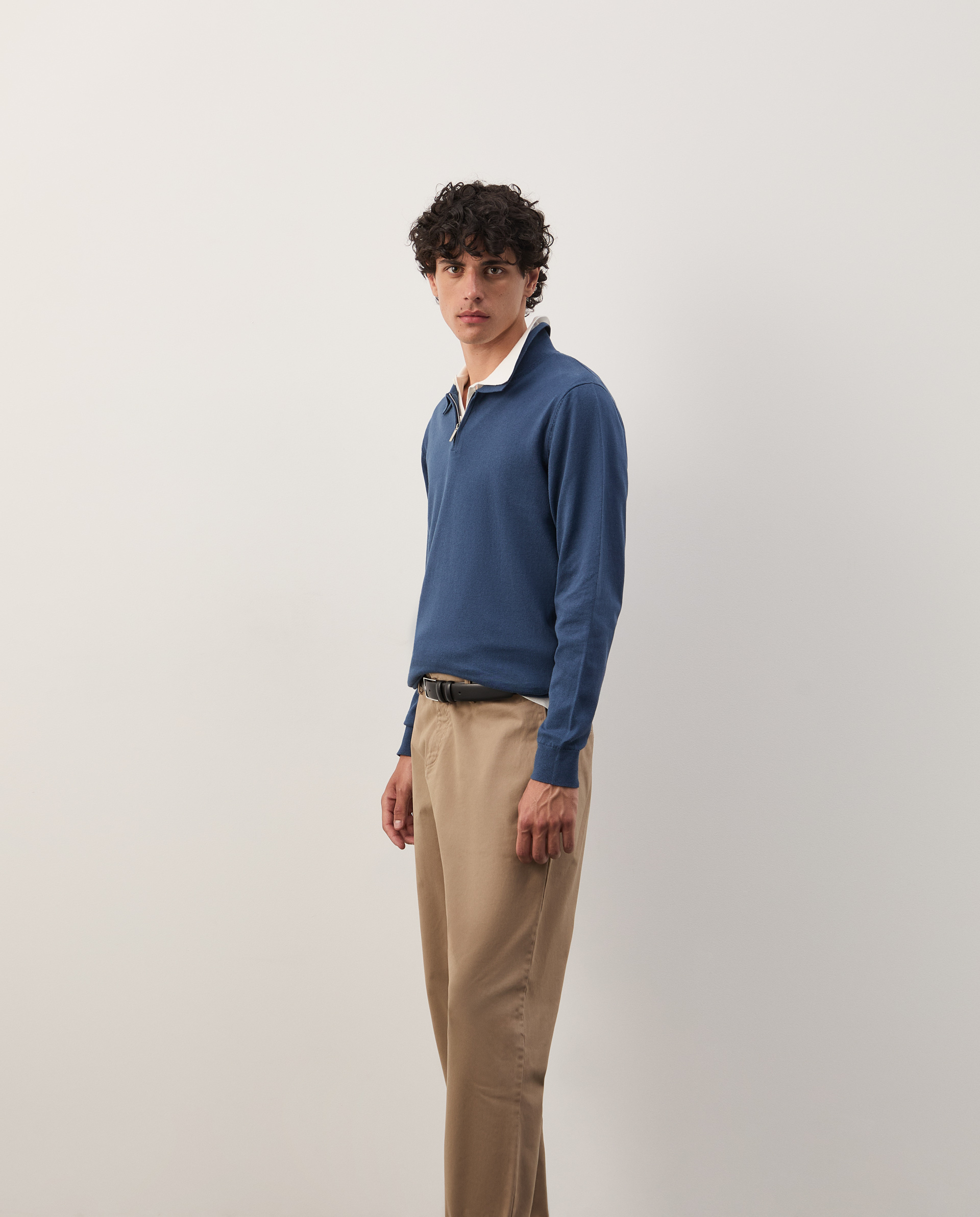 Polo shirt in cotton and cashmere
