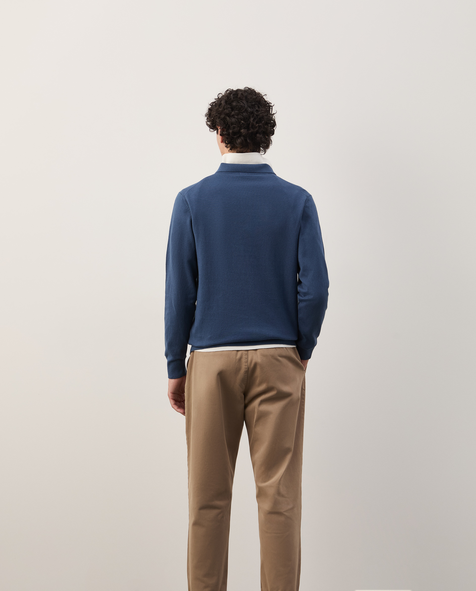 Polo shirt in cotton and cashmere