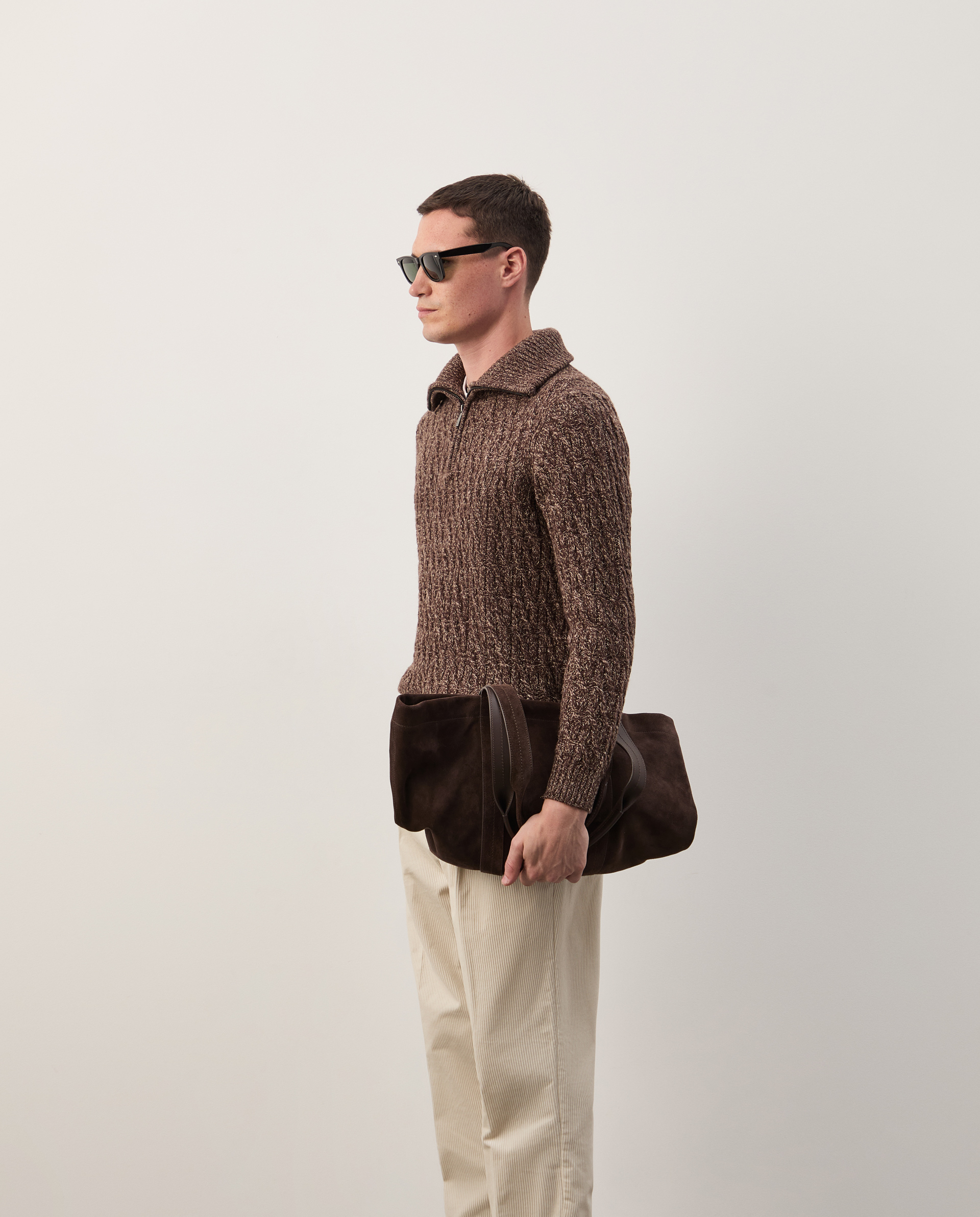 Two-tone sweater with wool