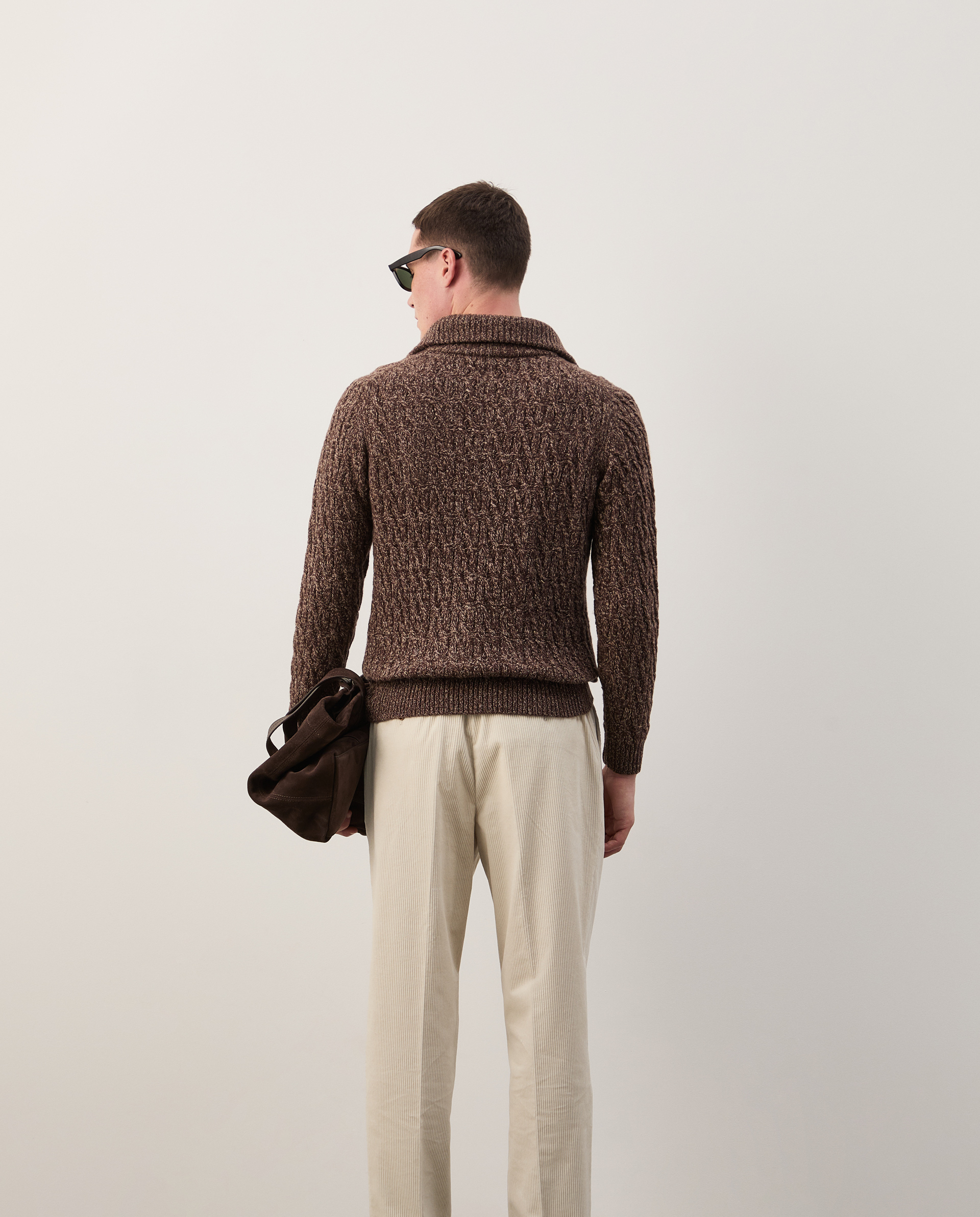 Two-tone sweater with wool